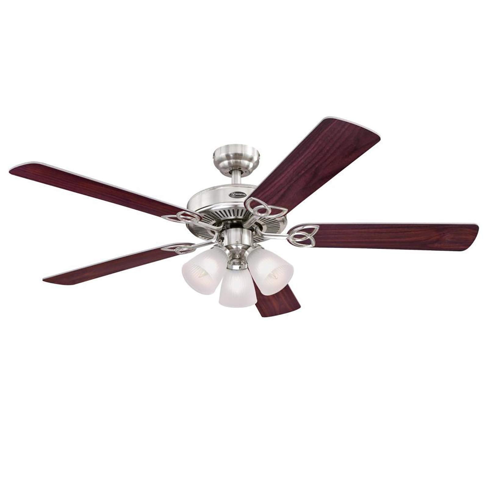 Ciata Lighting 52 Inch Vintage Indoor Ceiling Fan with Dimmable LED Light Fixture and Ribbed Glass with Reversible Blades  - Like New
