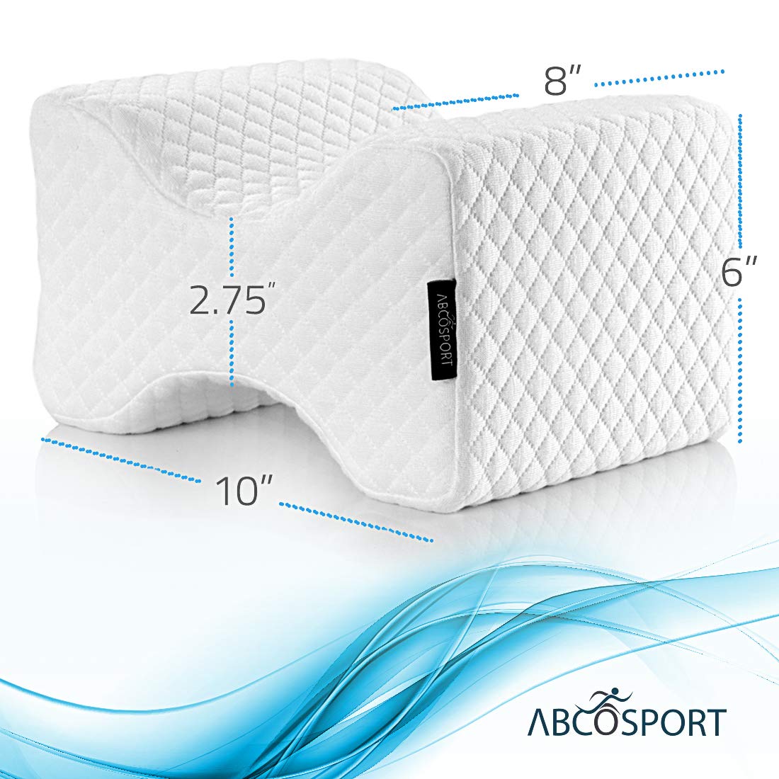 Abco Tech Memory Foam Knee Pillow, Leg Wedge Pillow for Back Pain, Side Sleeper Knee Pillow, Pregnancy, Spine Alignment, and Pain Relief, Breathable and Comfortable Contour Pillow with Washable Cover  - Acceptable