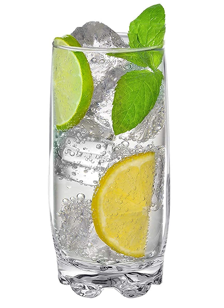 Drinking Glasses set of 8 Highball Glass cups By Home Essentials � Premium Cooler 13.25 Oz. Glassware � Ideal for Water, Juice, Cocktails, Iced Coffee, Iced Tea.  - Acceptable
