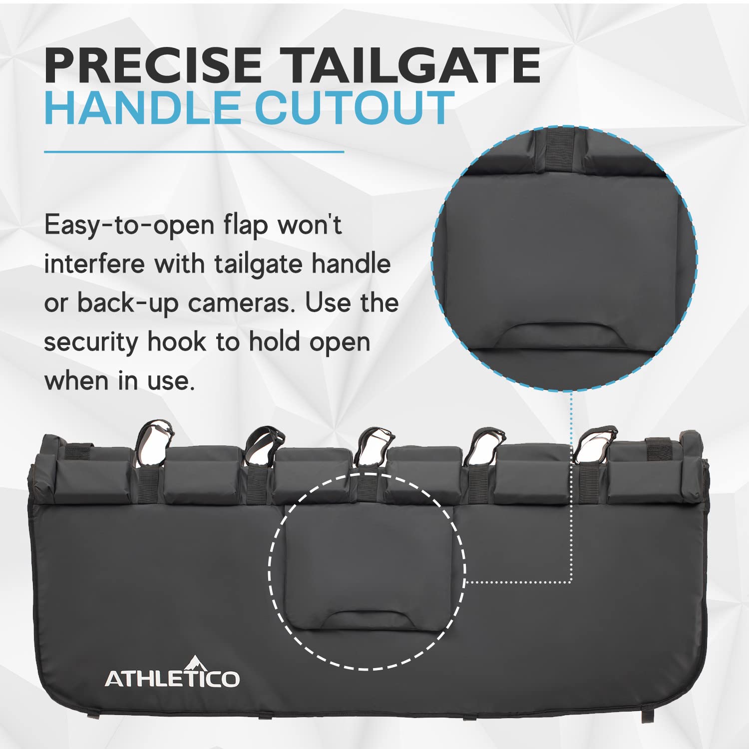 Athletico Tailgate Pad for Bikes - Truck Tailgate Bike Pads - Bike Tailgate Pad Carries Up to 6 Bikes - Protects Truck Bed & Mountain Bikes - Truck Bike Tailgate Pad with Backup Camera Opening  - Like New