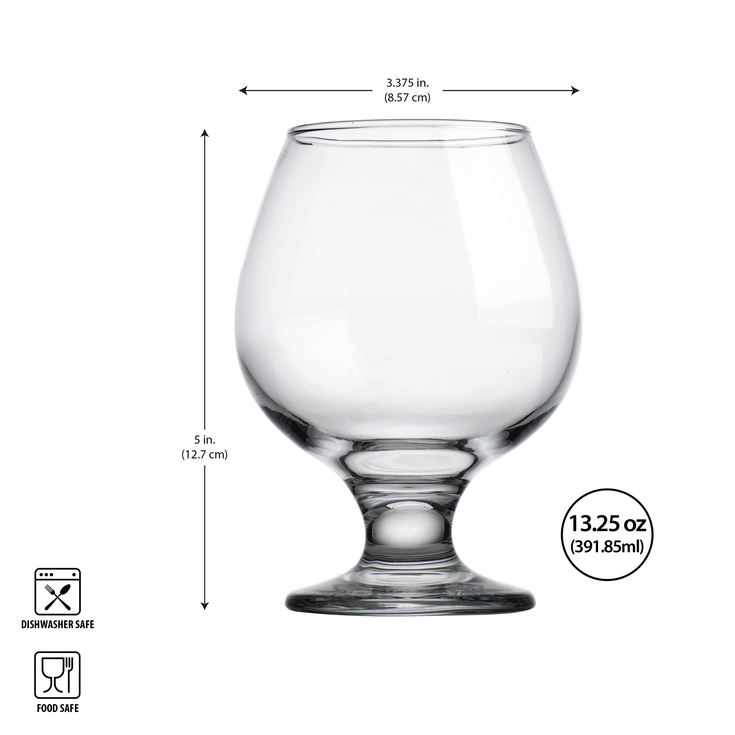 Glaver's Cognac Stemmed Glasses, Set Of 4 13.25 Snifter Glass Set, Classic Whisky Glasses Perfect size for Scotch, Bourbon, Spirits, Beer Tasting, Cognac, Snifter Glasses  - Like New