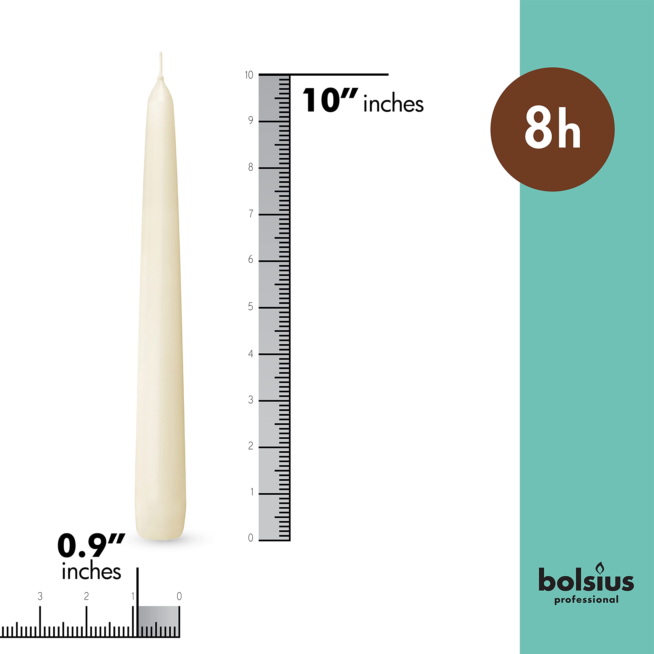 BOLSIUS 30 Count Household Ivory Taper Candles - 10 Inches - Premium European Quality - 8 Burn Hours - Bulk Pack Unscented Dripless and Smokeless Home D�cor, Restaurant, Wedding, & Party Candlesticks  - Good