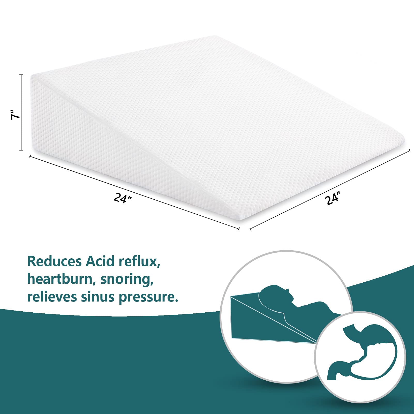 Therapeutic Wedge Pillow Foam Bed Wedge Pillow Reading Pillow Back Support Wedge Pillow - for Back and Legs Support  - Like New