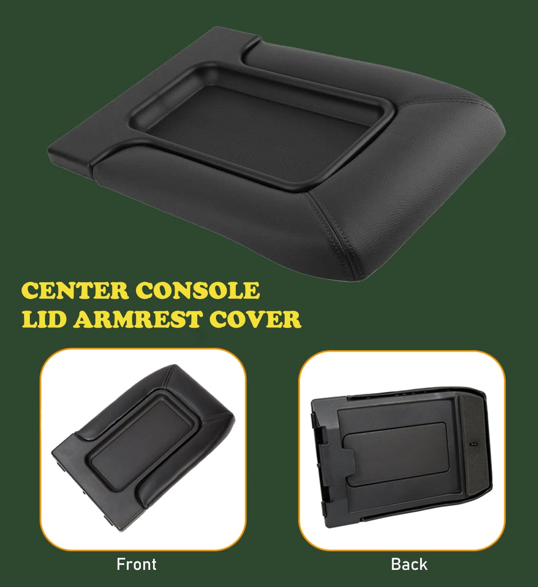 WZruibo Center Console Lid Replacement Kit Black 924-811, 19127364, 19127365, 19127366 for Chevy, GMC & Cadillac Vehicles - Silverado, Avalanche, Tahoe, Suburban, Sierra, Yukon (Black)  - Very Good