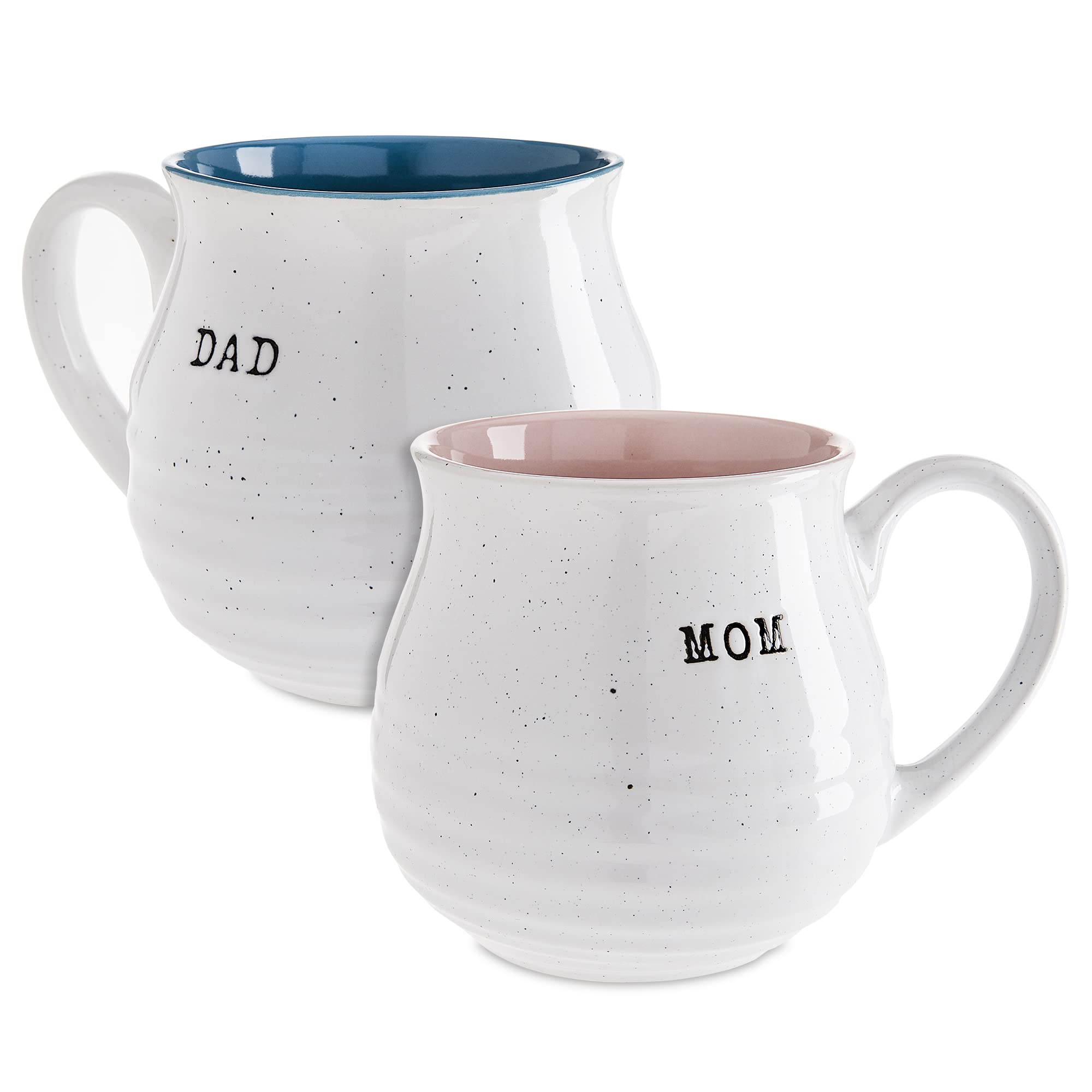 Sheffield Home Set of Coffee Mugs- Mom and Dad 2 Pack Stoneware Mugs  - Like New
