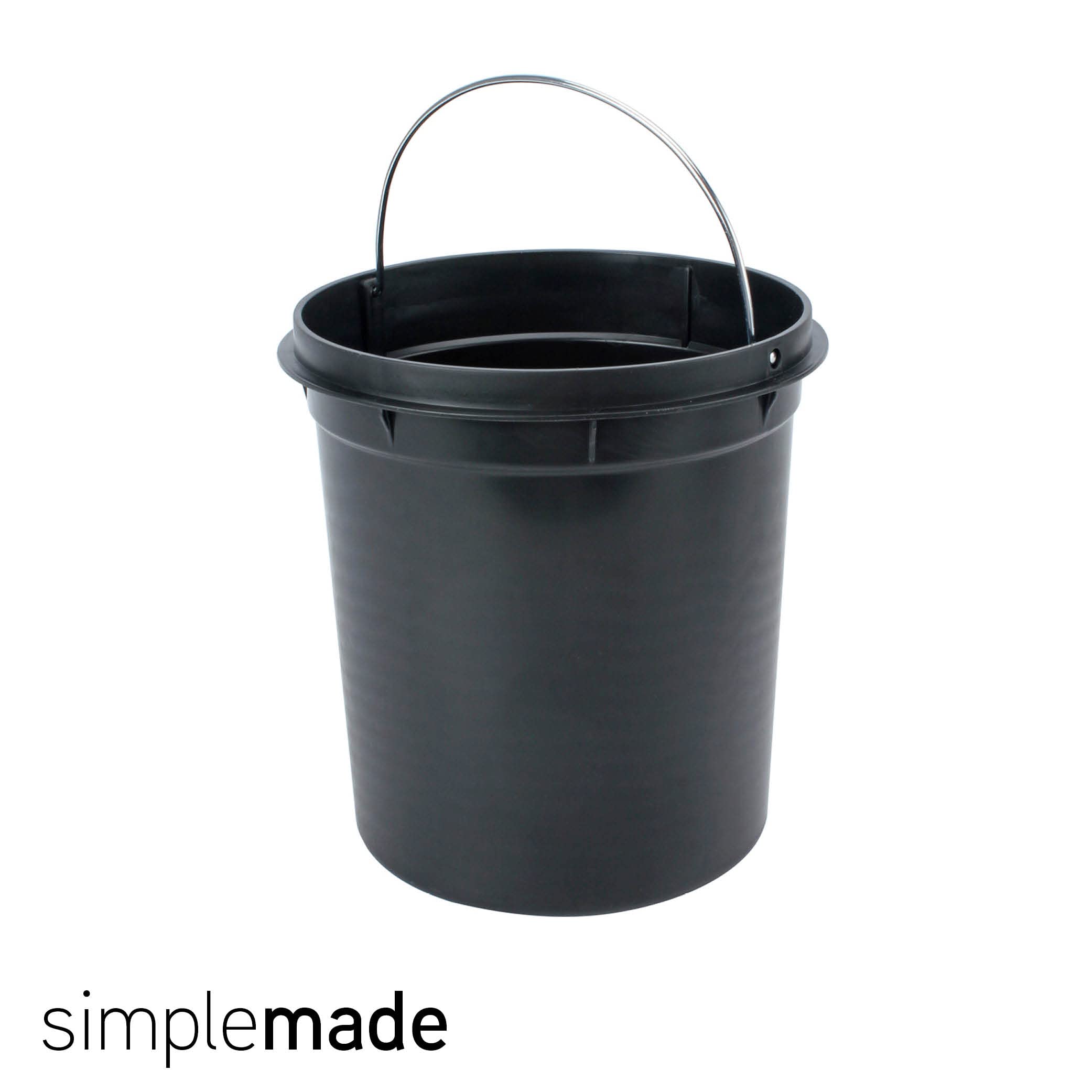 simplemade Round Step Trash Can - 5 Liter / 1.3 Gallon - Black Stainless Steel Bathroom Trash Can | Small Trash Can with Lid | Office Trash Can | Small Garbage Can with Lid | Metal Wastebasket  - Very Good