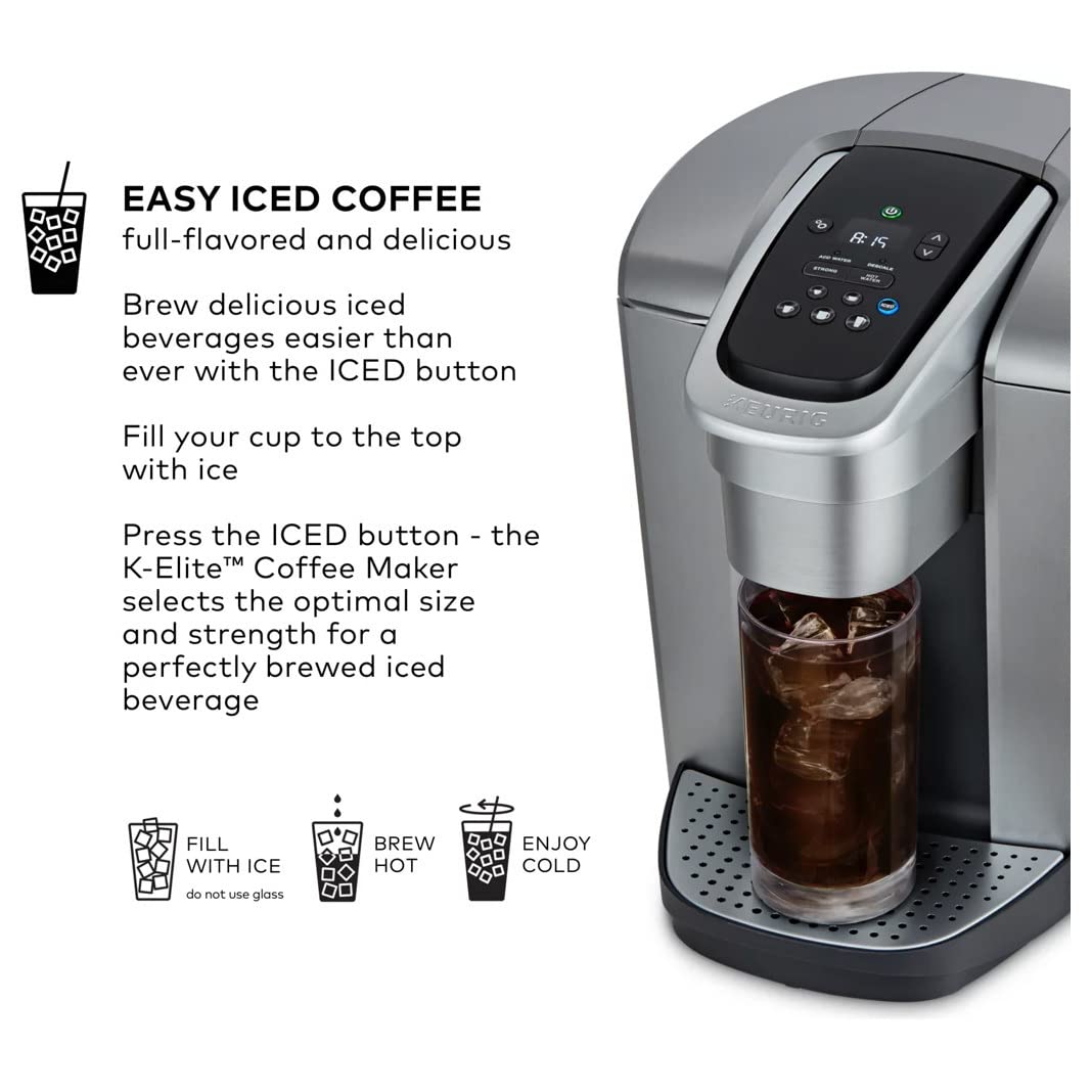 Keurig K-Elite Single Serve K-Cup Pod Programmable Coffeemaker (Brushed Silver)  - Acceptable