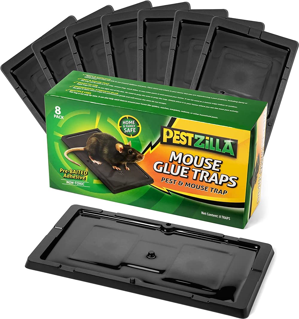 Pestzilla Baited Mouse Trap – Professional Strength Glue Rat Trap – Perfect for Household Pests & Mouse Traps Indoor and Around a Home  - Like New
