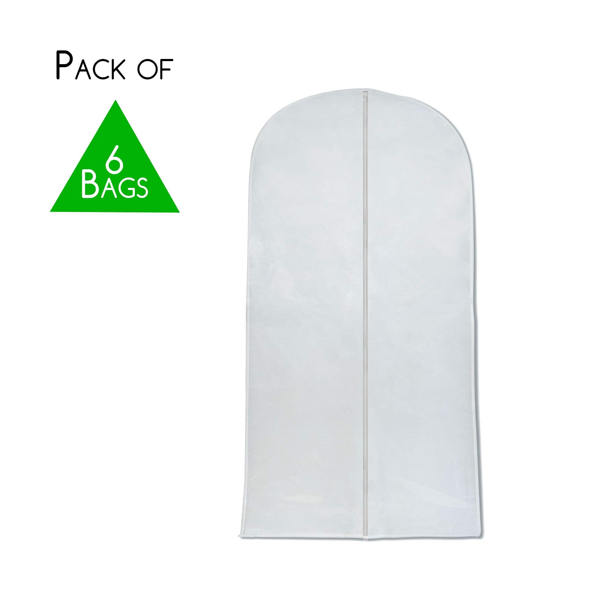 Prime Line Packaging Breathable Hanging Garment Bags with Clear Front, Suit Bags for Travel and Storage, Garment Cover for Clothes, Dresses and Suits 6 Pcs. 24x48  - Like New