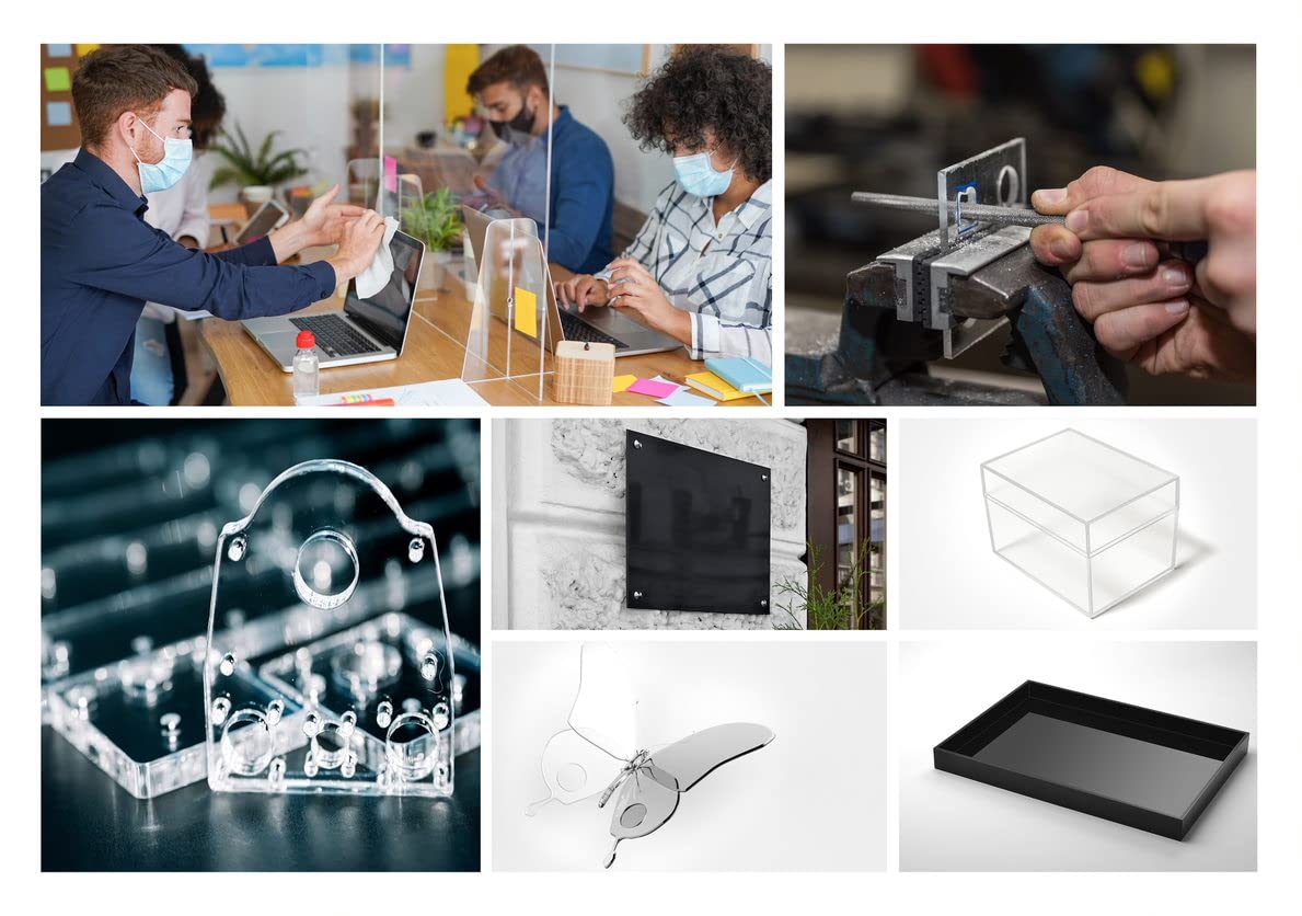 AdirOffice Acrylic Plexiglass Sheet Thick - Durable, Water Resistant & Weatherproof - Multipurpose & Ideal for Countless Uses - Variation  - Like New