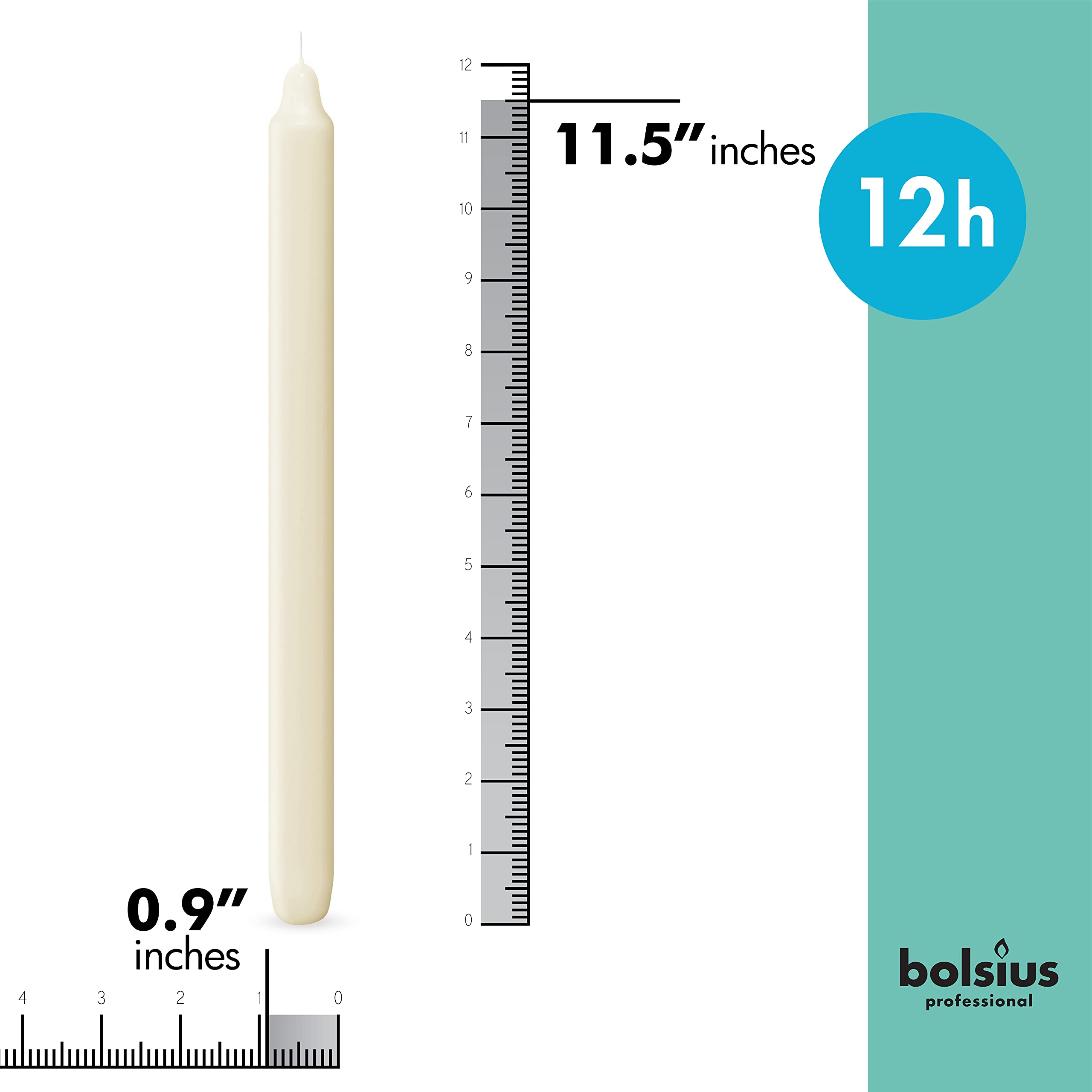 Bolsius Straight Unscented Ivory Candles Bulk Pack - 11-inch Long Candles - 12 Hour Long Burning Candles - Perfect for Emergency Candles, Chime Candles, Table Candles for Wedding, Dinner, Christmas  - Like New