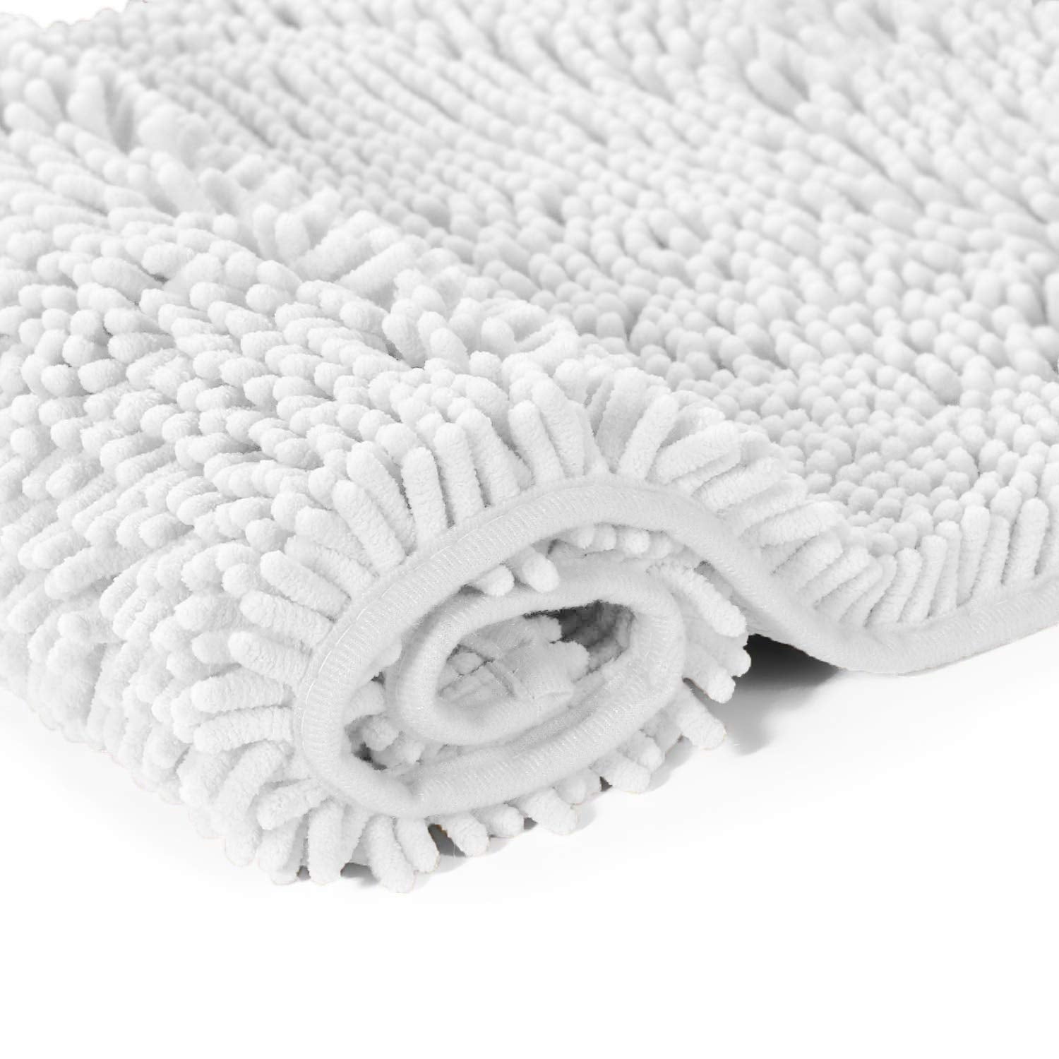 LuxUrux White Bathroom Rugs, Bathroom Rug Set�Extra-Soft Plush White Bath mat, 1'' Chenille Microfiber Material, Super Absorbent Bathroom D�cor, 30 X 20'' + 23 X 15.  - Very Good