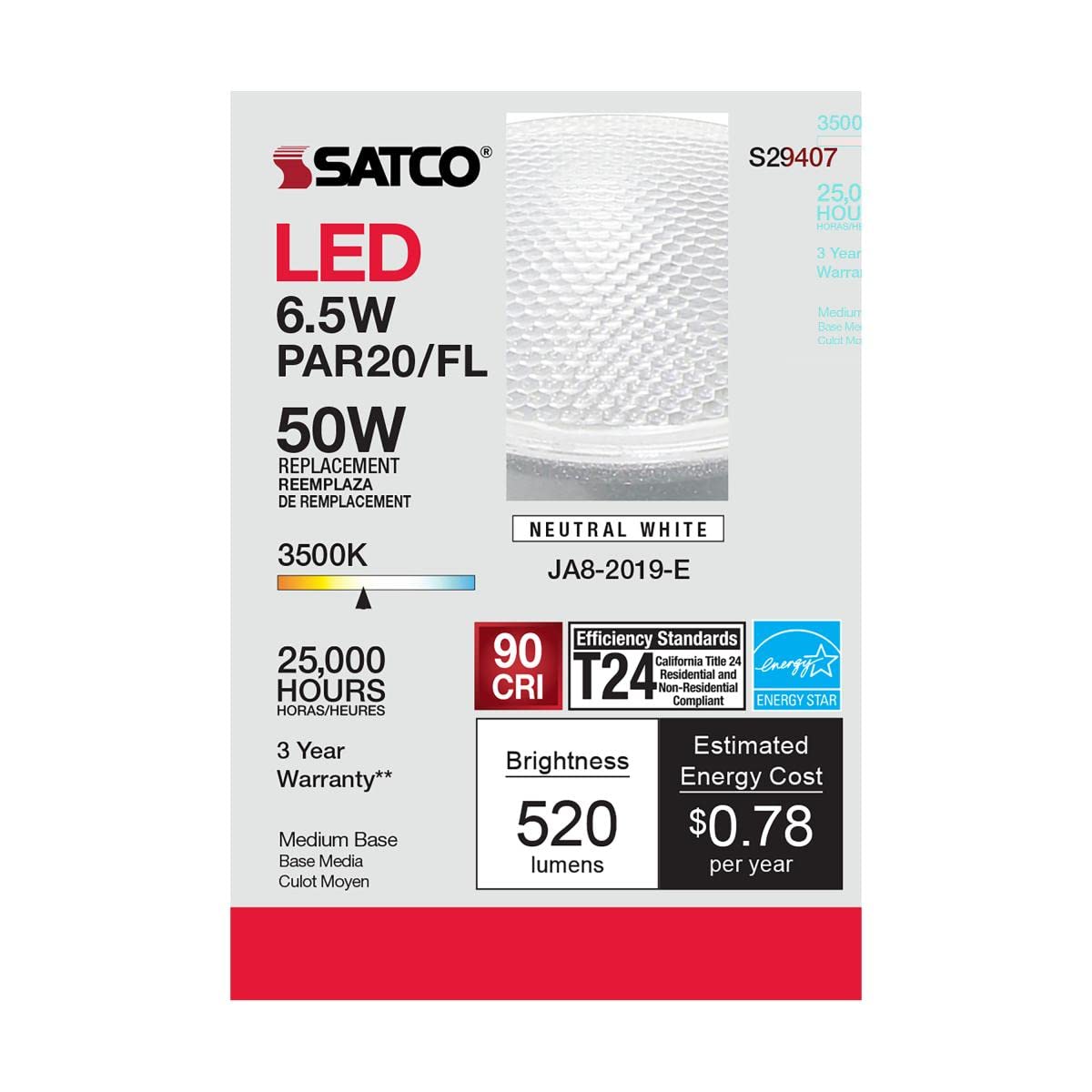 Satco S29407 Bulb, Clear  - Like New