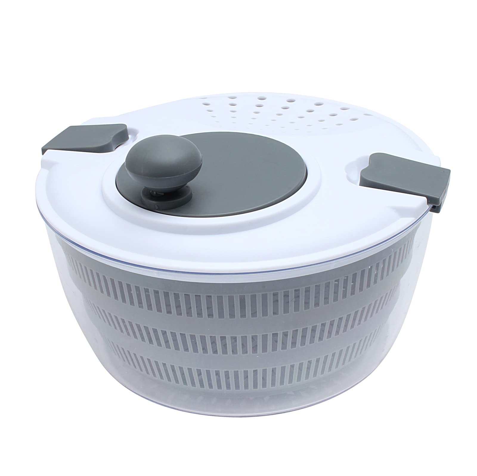 Cook with Color Salad Spinner - Lettuce and Produce Dryer with Bowl, Colander and Built in draining System for Fresh, Crisp, Clean Salad and Produce (Grey)  - Very Good