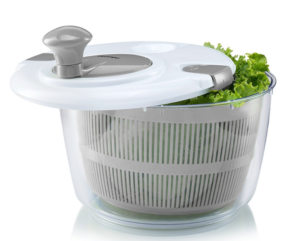 Gourmia GMS9100 Collapsible Salad Spinner Manual Veggie & Lettuce Dryer With Crank Handle & Folding Design Extra Large Capacity, Durable BPA free food safe material,Green  - Like New