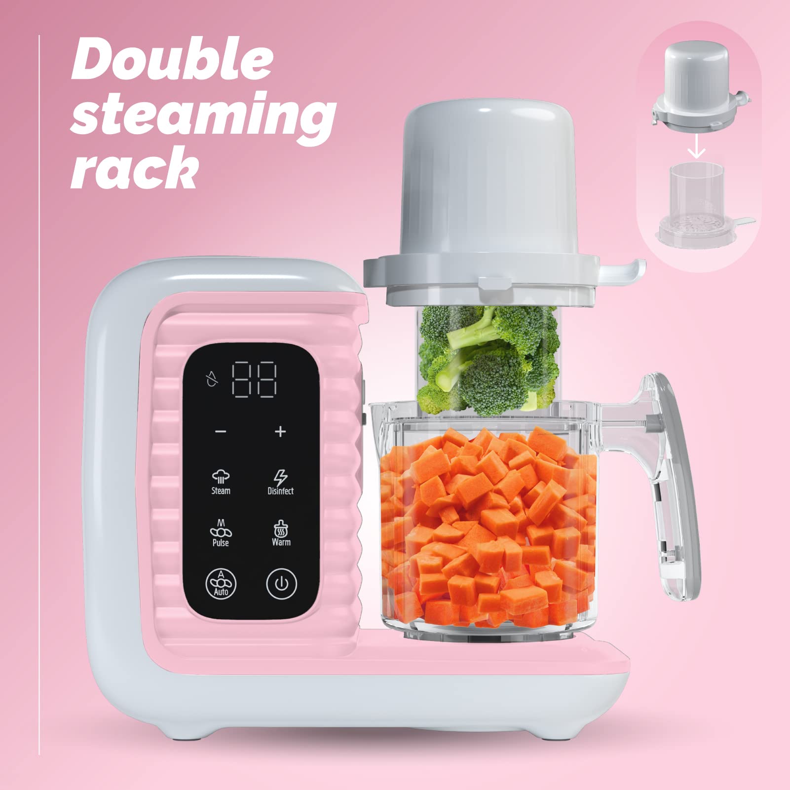 Children of Design 8 in 1 Smart Baby Food Maker & Processor, Steamer, Blender, Cooker, Masher, Puree, Formula & Bottle Warmer Prep System (Pink)  - Like New