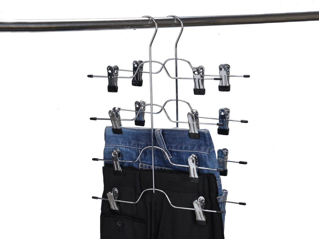 32 Quality 4 Tier Pant Skirt Hangers Heavy Duty Metal  - Very Good