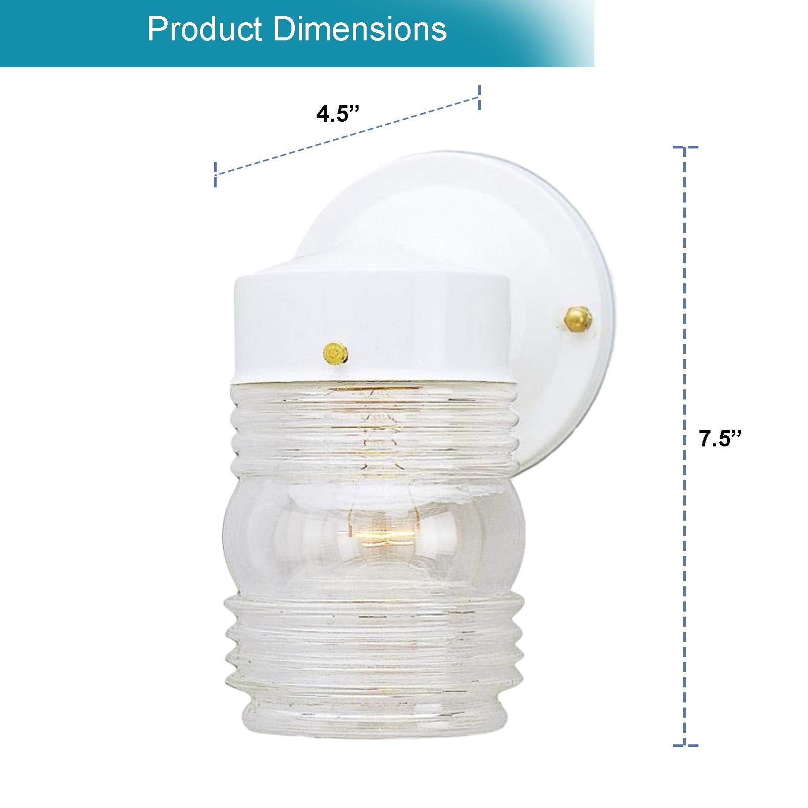 Ciata 1 Light Wall Lantern Sconce Fixture Jelly Jar Outdoor Down Light with Clear Glass  - Very Good