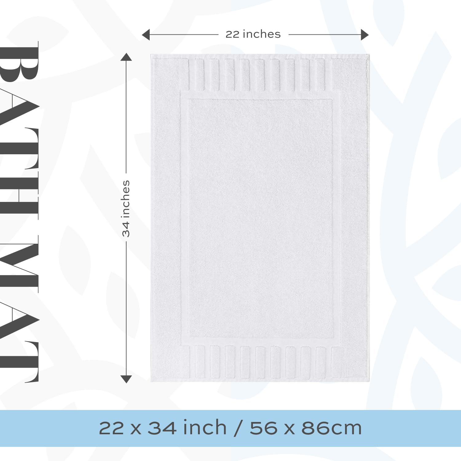 White Classic Luxury Bath Mat Floor Towel Set - Absorbent Cotton Hotel Spa Shower/Bathtub Mats [Not a Bathroom Rug] 22"x34" | 2 Pack  - Good