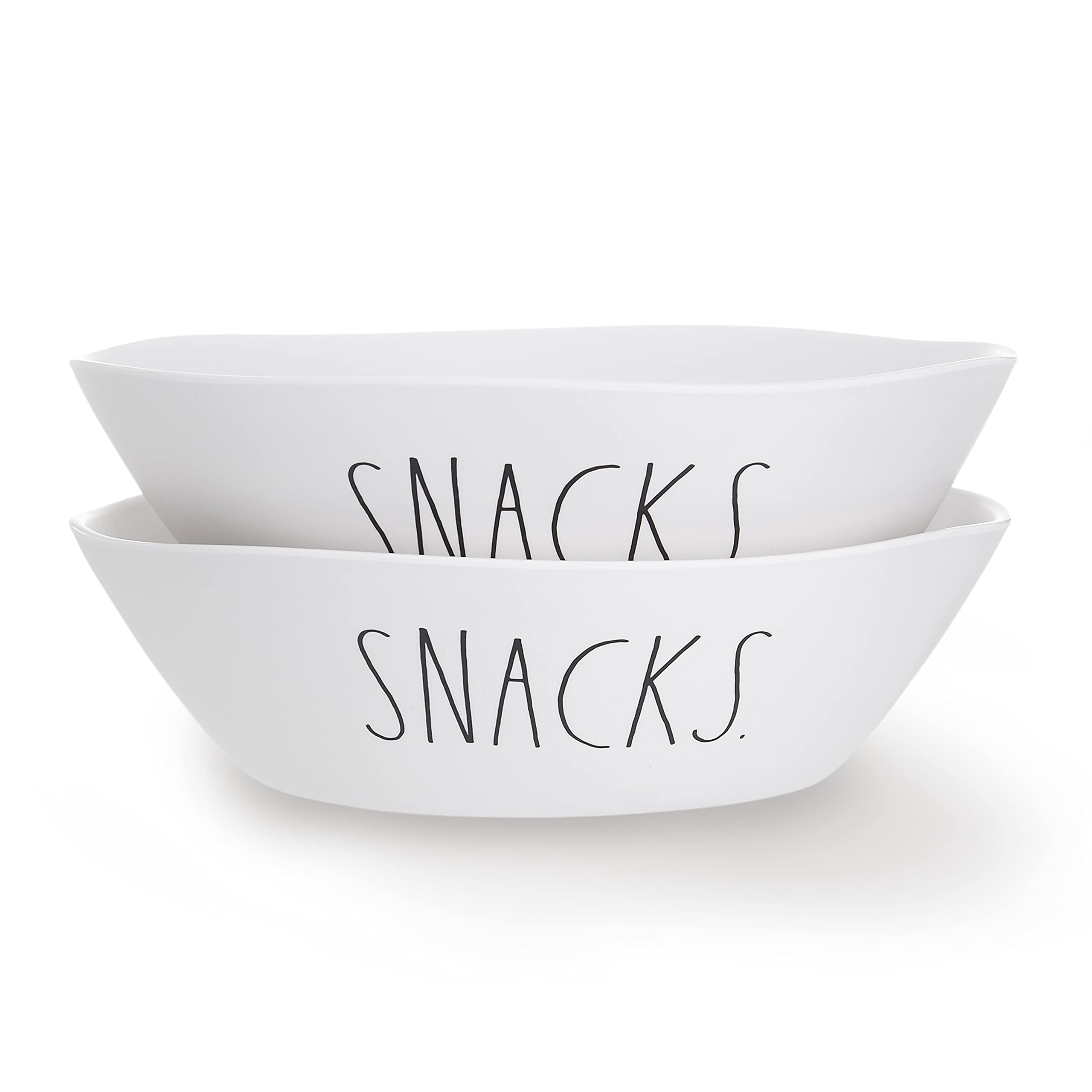 Rae Dunn Melamine Bowl Sets - Durable Dishwasher Safe Dinner/Cereal Bowls Set of 2 (12 inch) Perfect Bowl Set for Soup, Cereal, Pasta, Salads and Gifts  - Like New