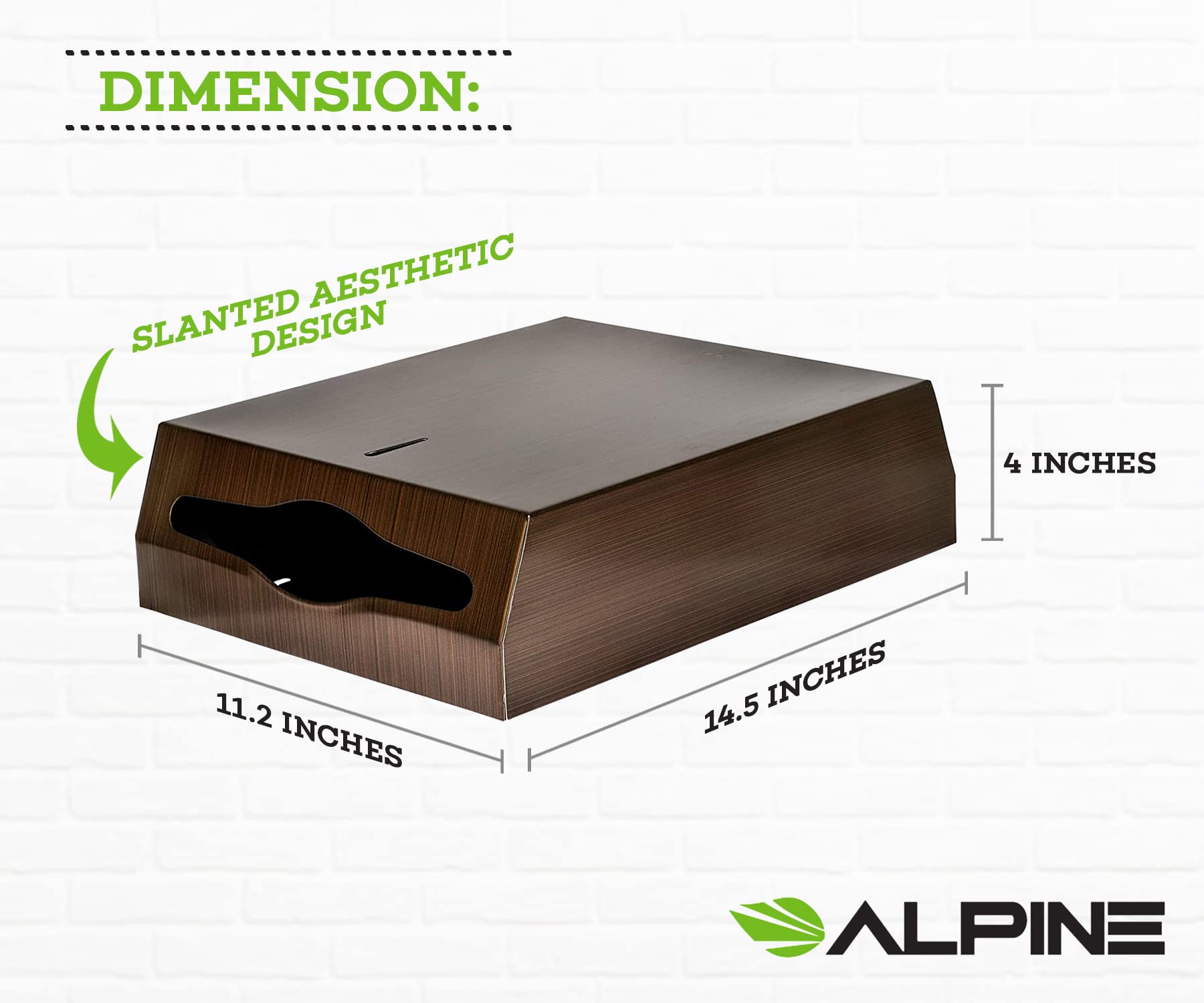 Alpine Industries C-Fold/Multifold Paper Towel Dispenser - Holds 400 C-Folds or 525 Multifold Tissues - Stainless Wall Mount Tissue Holder for Home & Office Countertop & Restroom (Antique Coppper)  - Like New