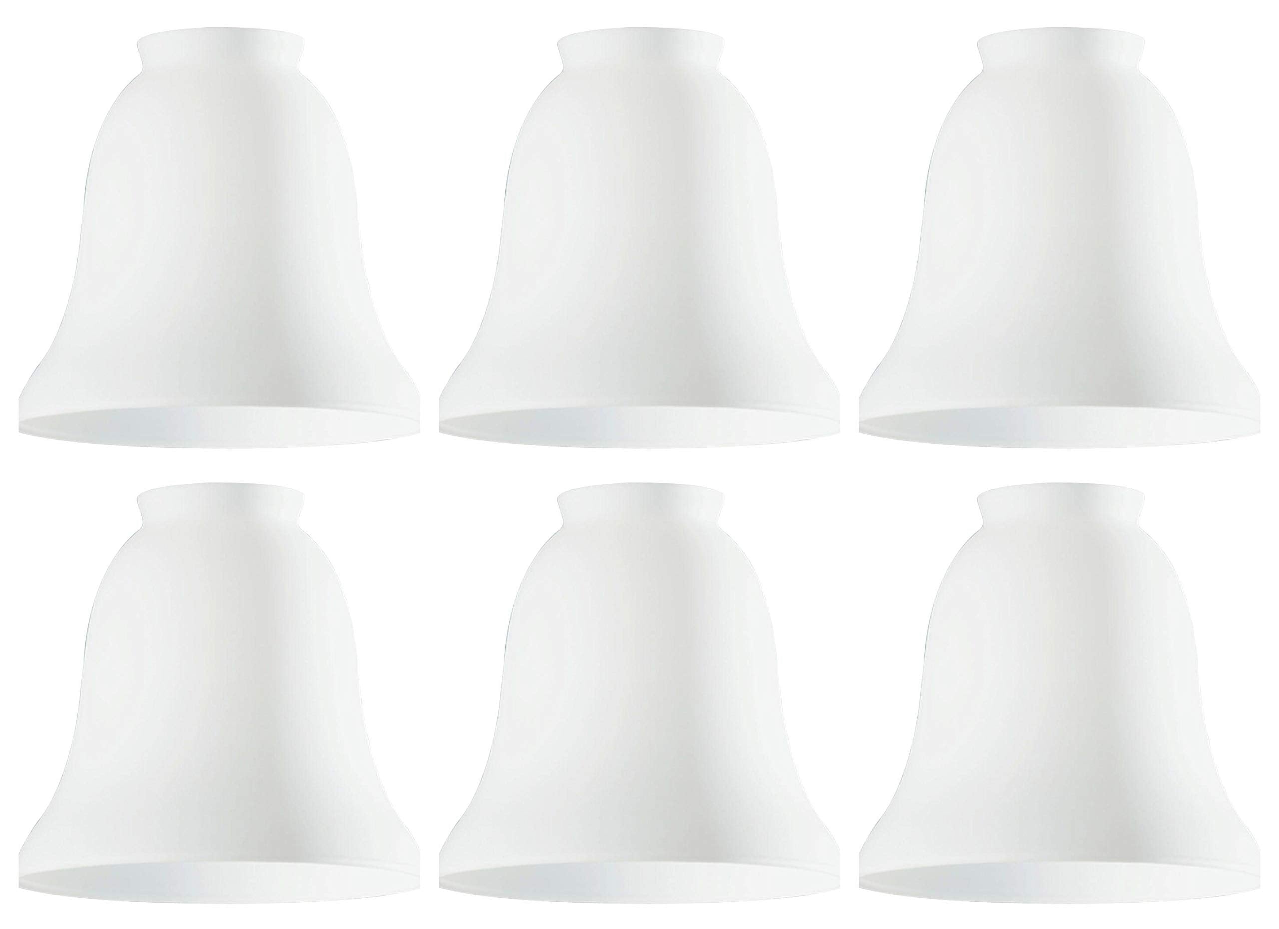 Ciata Lighting Traditional Bell Glass Shade Replacement shade for fan/wall fixtures Shade Pack of 6 (White Opal)  - Acceptable