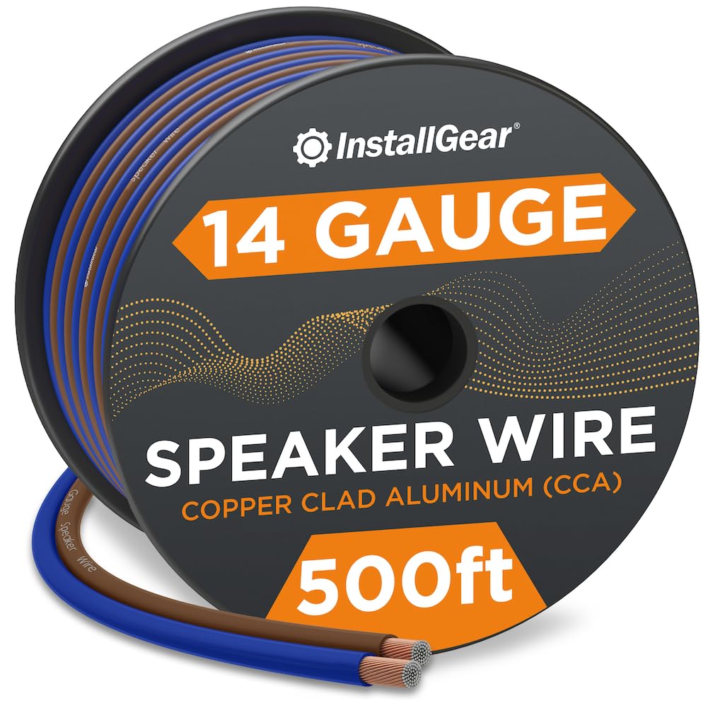 InstallGear 14 Gauge Speaker Wire Cable (500ft), 14 AWG Speaker Wire Cable, True Spec Soft Touch Cables | Great Use for Car Speakers Stereos, Home Theater Speakers, Surround Sound, Radio Wiring  - Like New