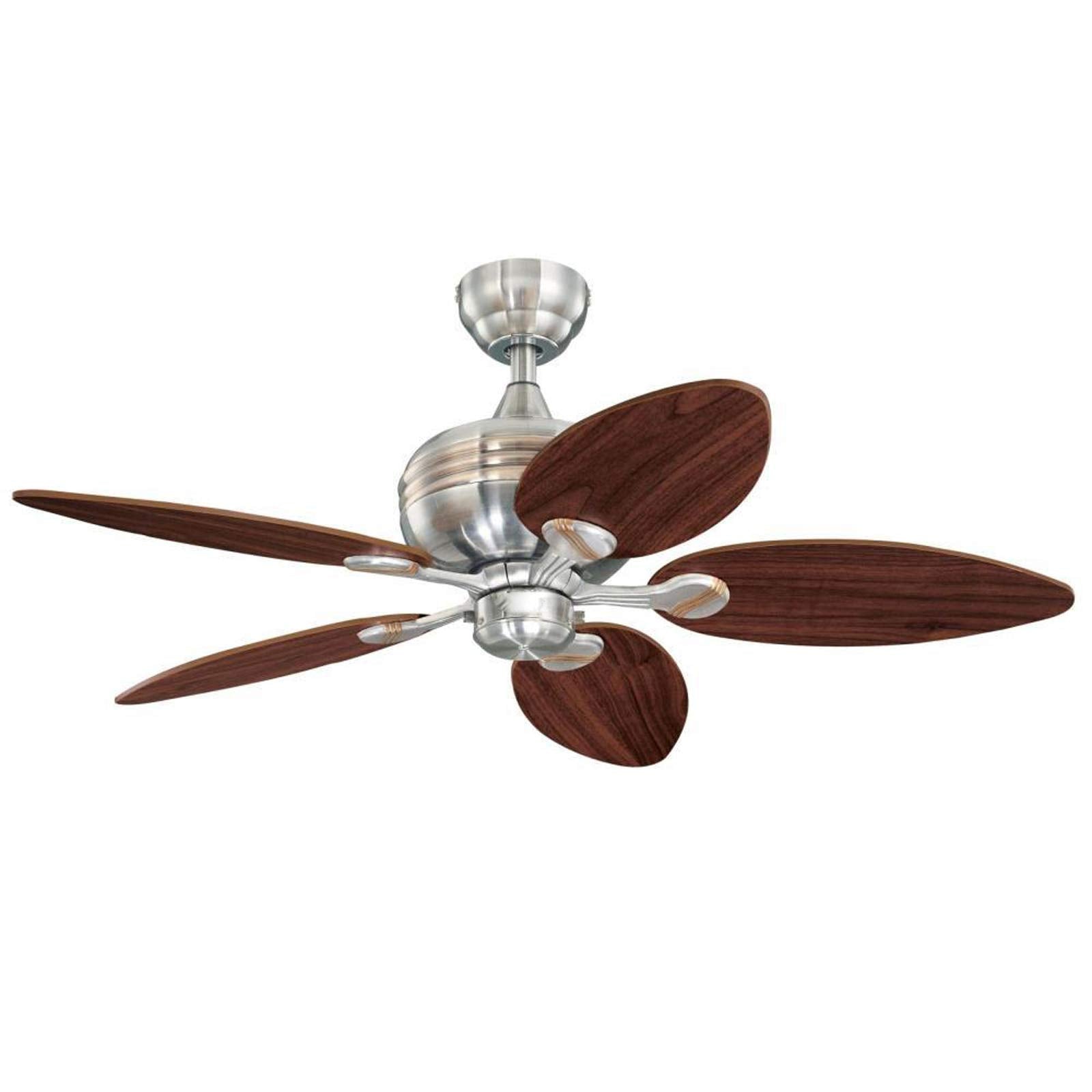 Ciata Lighting Xavier Indoor Ceiling Fan with Dimmable LED Light Fixture and Spot Light in Brushed Nickel Finish with Reversible Blades  - Like New