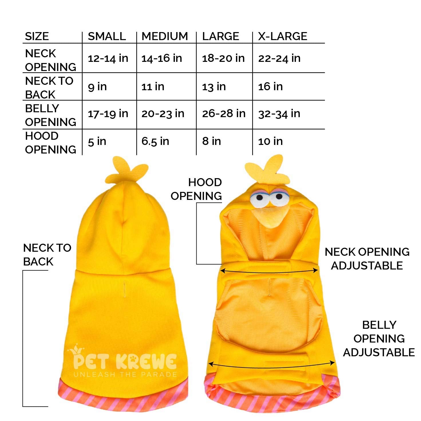 Pet Krewe Sesame Street Big Bird Hoodie Dog Costume Fits Dogs Size Small, Medium, Large or Extra Large - Perfect for Christmas Holiday, Halloween, Parties, Photoshoots, Gifts for Dog Lovers  - Like New