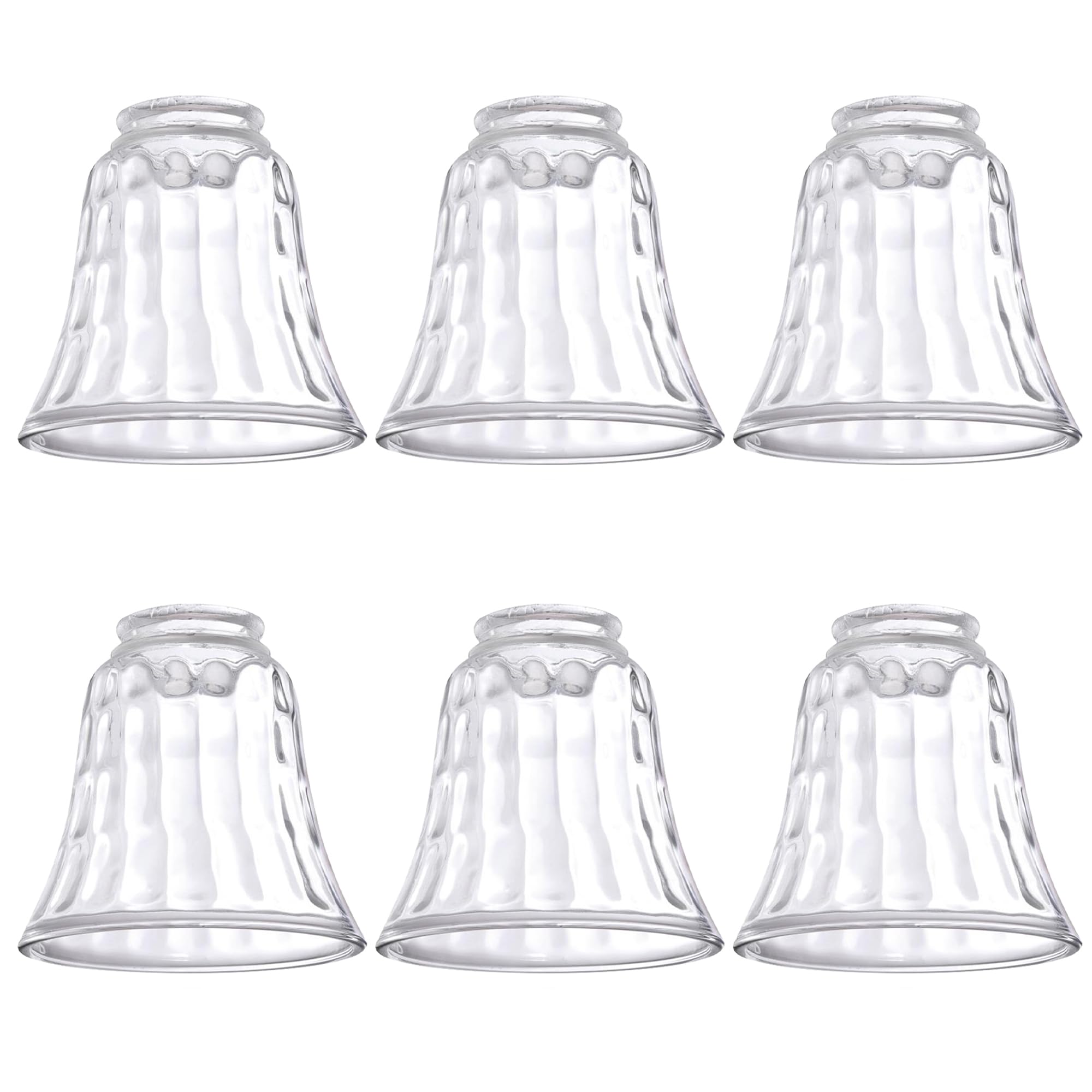 Ceiling fan light covers, Ceiling fan globes replacement glass, Light fixture replacement glass, Dysmio Lighting Replacement Shade Height: 4.75", Depth: 4.75", Width: 4.9" Fitter size 2.25", 6 Pack  - Acceptable
