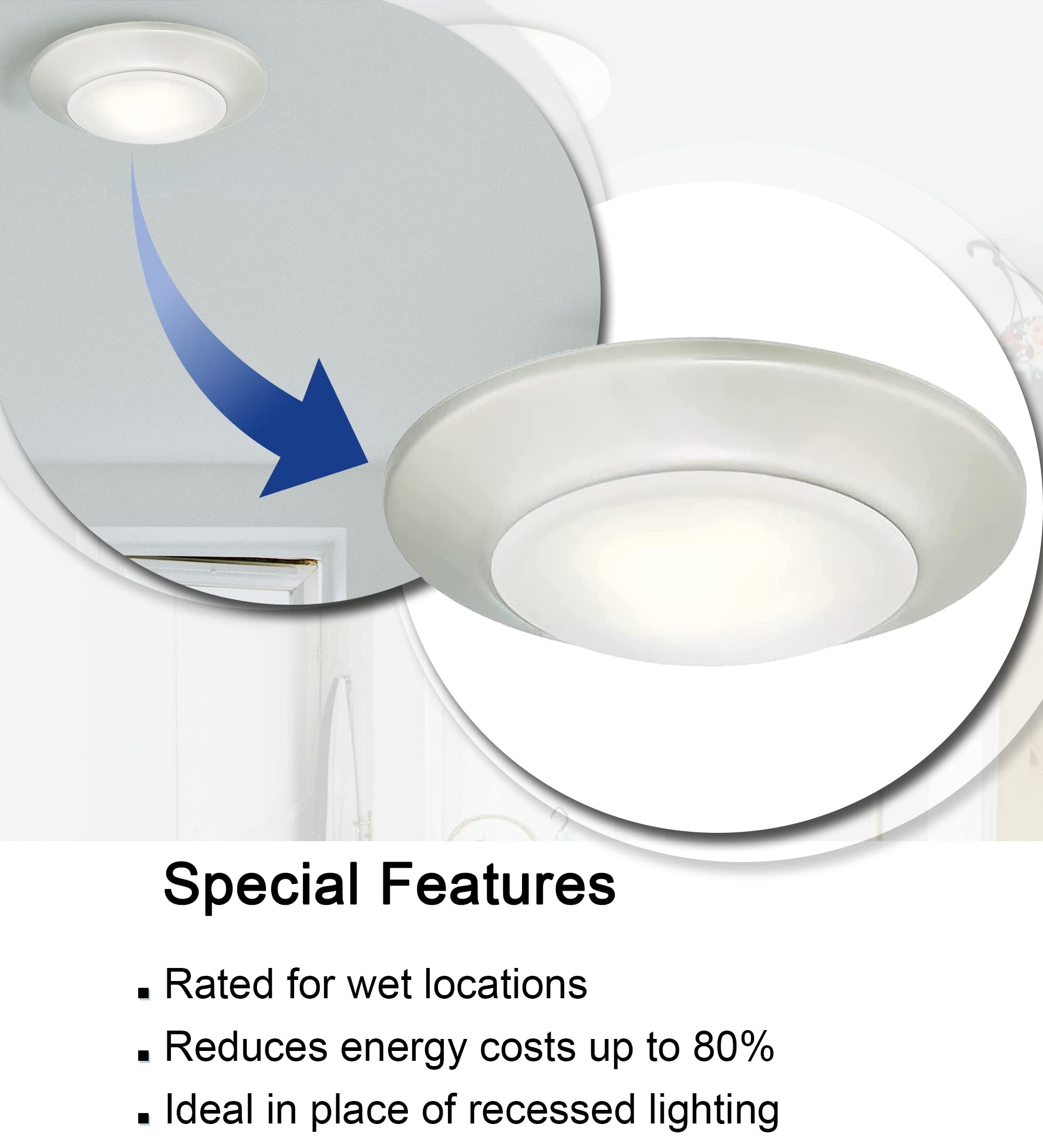 Ciata Lighting Dimmable Indoor/Outdoor LED Surface Mount for Wet Location with Frosted Lens  - Like New