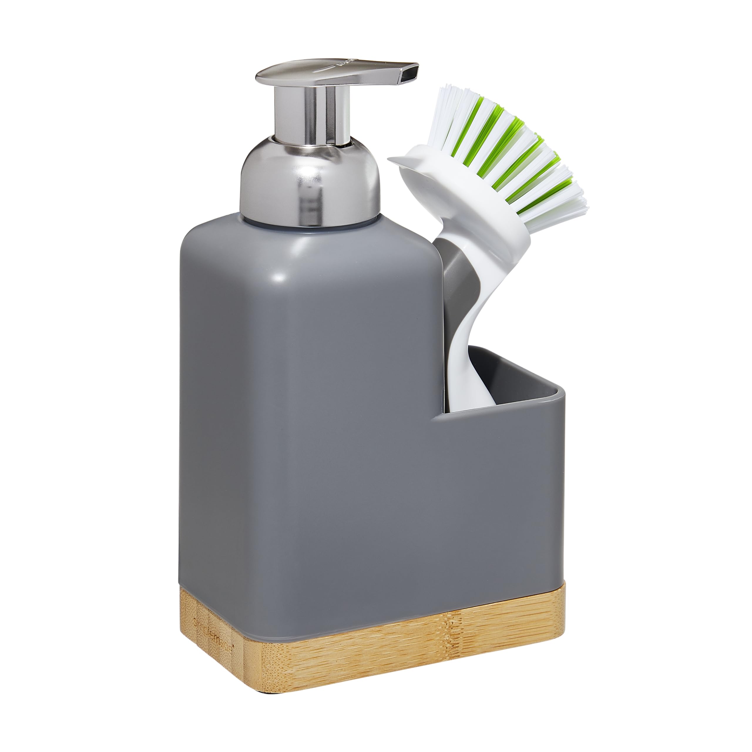 SIMPLEMADE Kitchen Soap Dispenser with Sponge Holder - Brush Holder Sink Caddy Dish Soap Dispenser for Countertop Bathroom Sink Organizer  - Like New