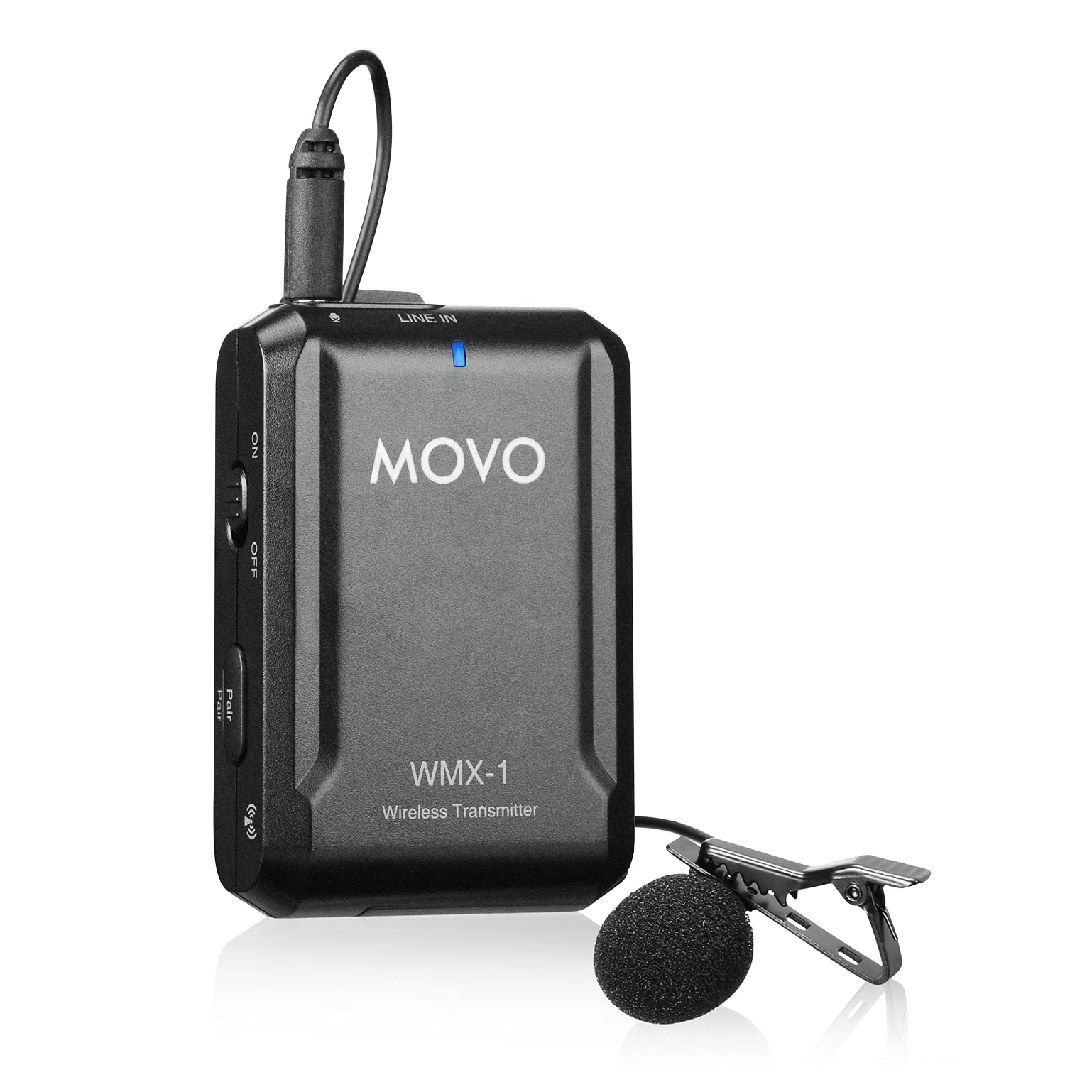 Movo WMX-1-TX 2.4GHz Wireless Lavalier Microphone, Transmitter, Crystal Clear Audio, 1-Year Warranty  - Like New