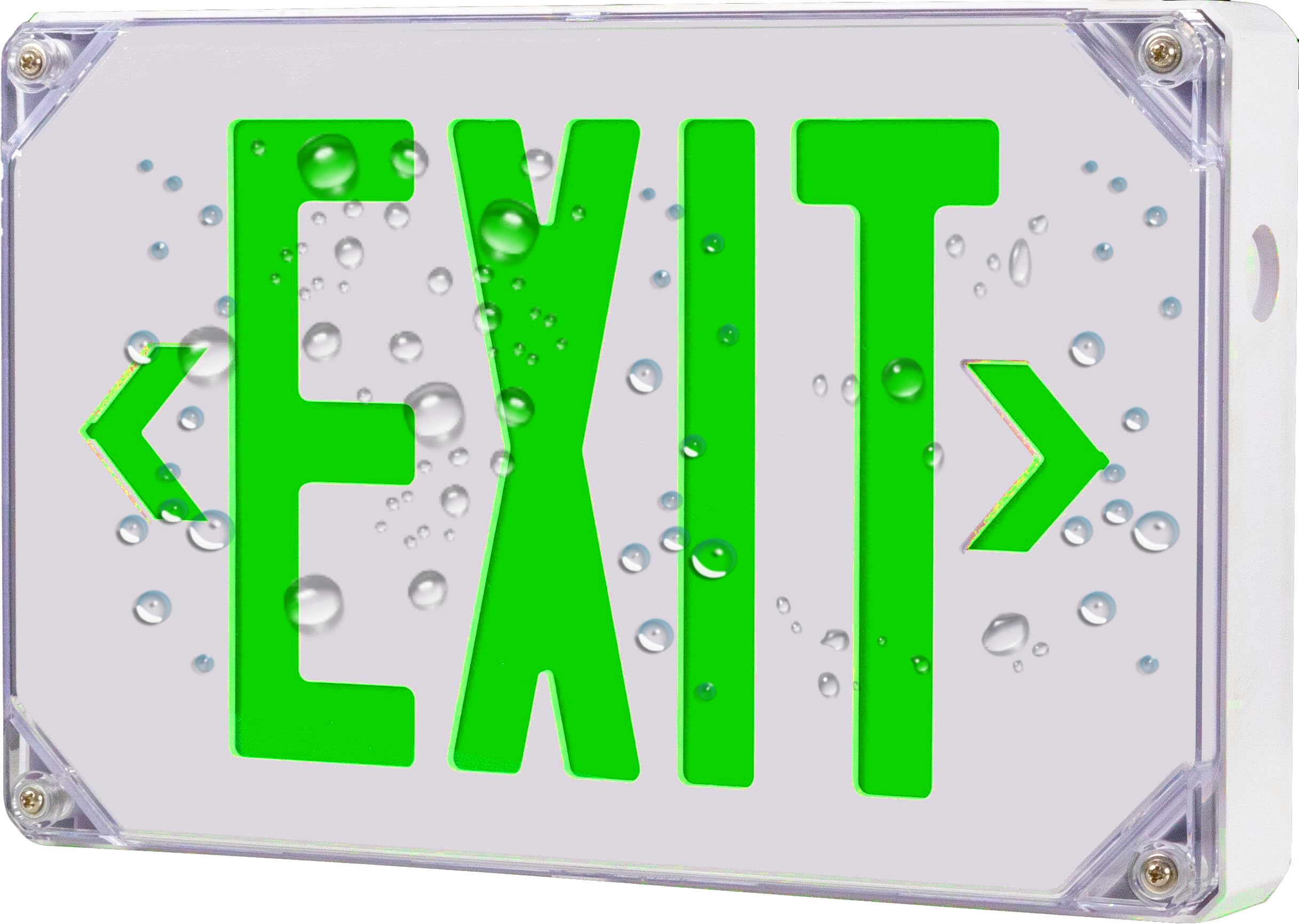 Ciata Exit Sign with Battery Backup, Wet Location, Weatherproof Hardwired Emergency Exit Lights with Battery Backup LED, Single-Sided Emergency Exit Sign  - Like New