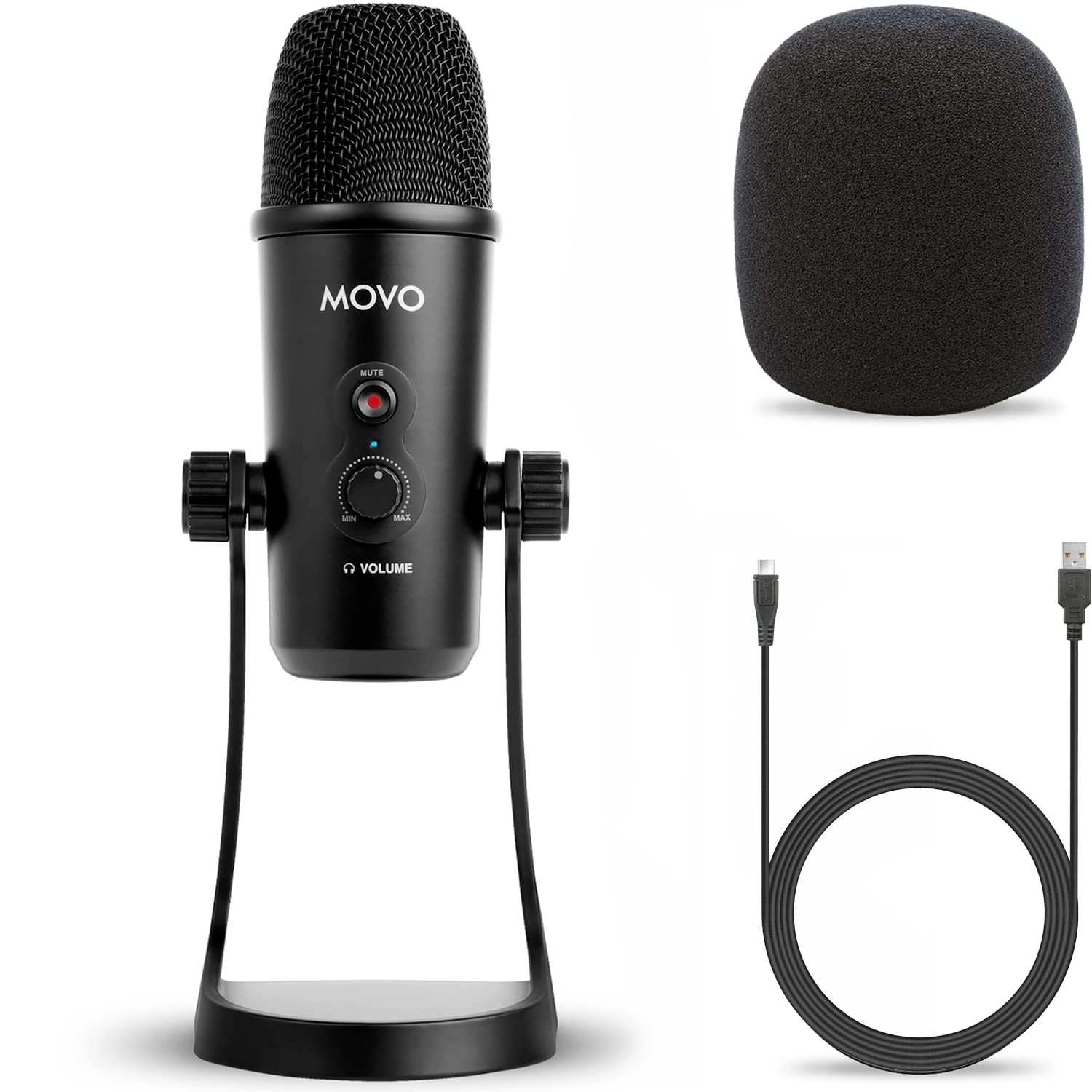 Movo UM700 Desktop USB Microphone for Computer with Adjustable Pickup Patterns  - Like New