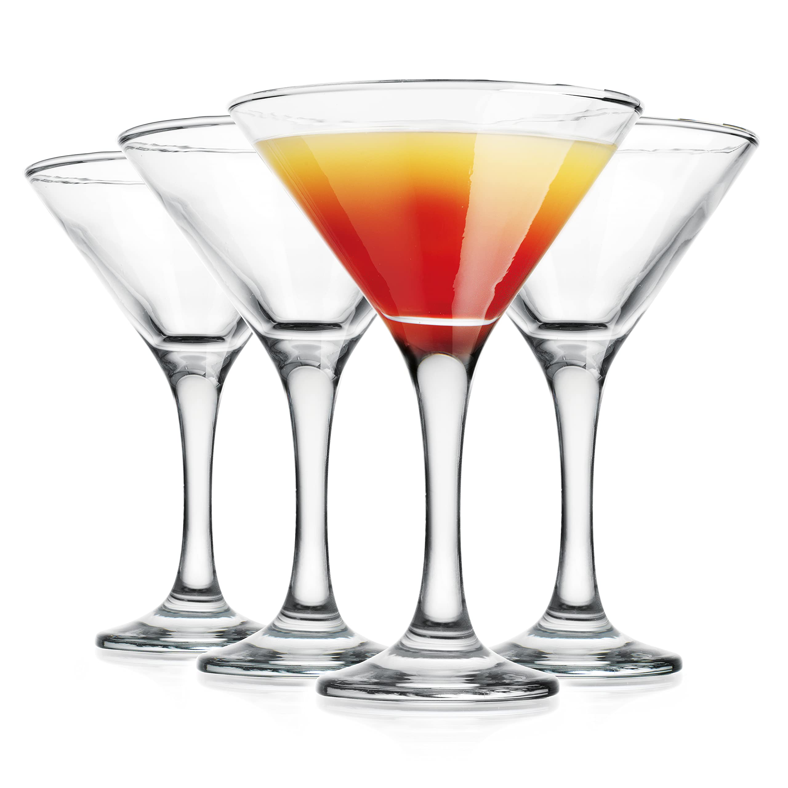 Glaver's Martini Glasses Set of 4 Cocktail Glasses, 6 Ounce Premium Strong Lead-Free Glass, Stemmed Margarita Glasses, For Bar, Martini, And More Dishwasher Safe  - Like New