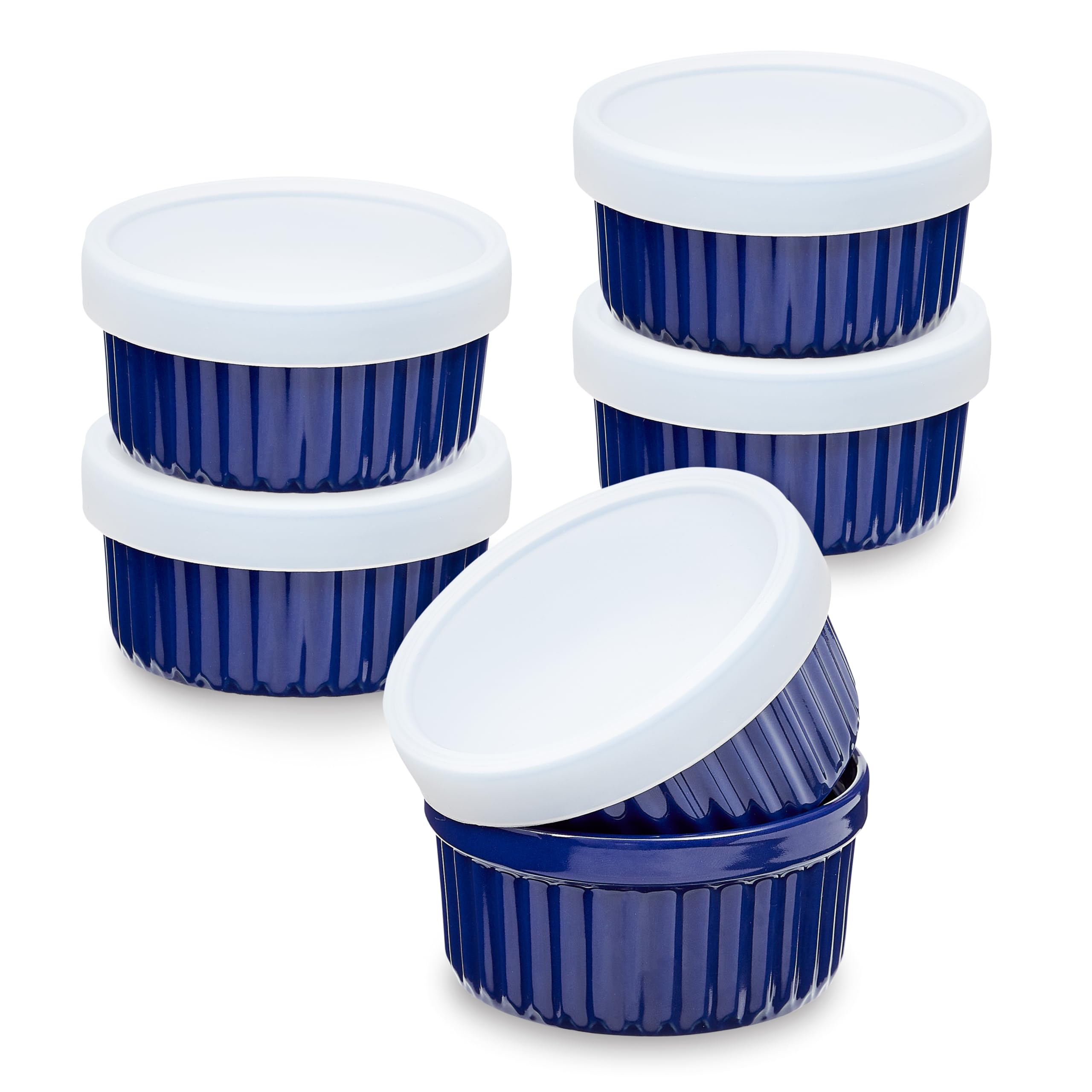 Sheffield Home Ramekins - Set of 6, 8oz Capacity, Round | Dishwasher Safe & Microwave Safe  - Like New