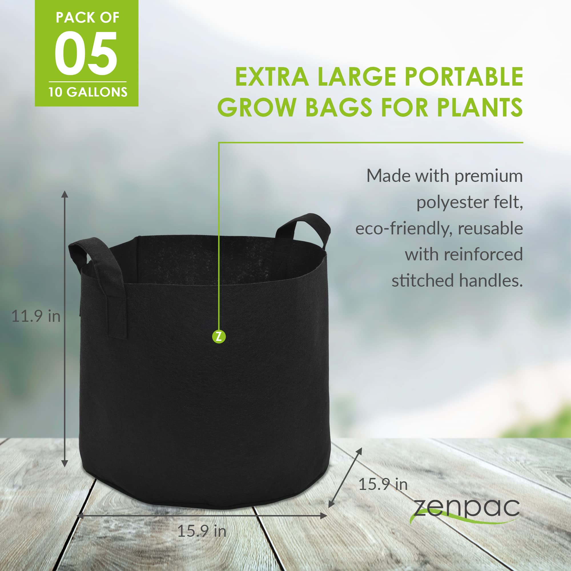 ZENPAC Plant Grow Bags Extra Large Fabric Pot with Handles  - Like New