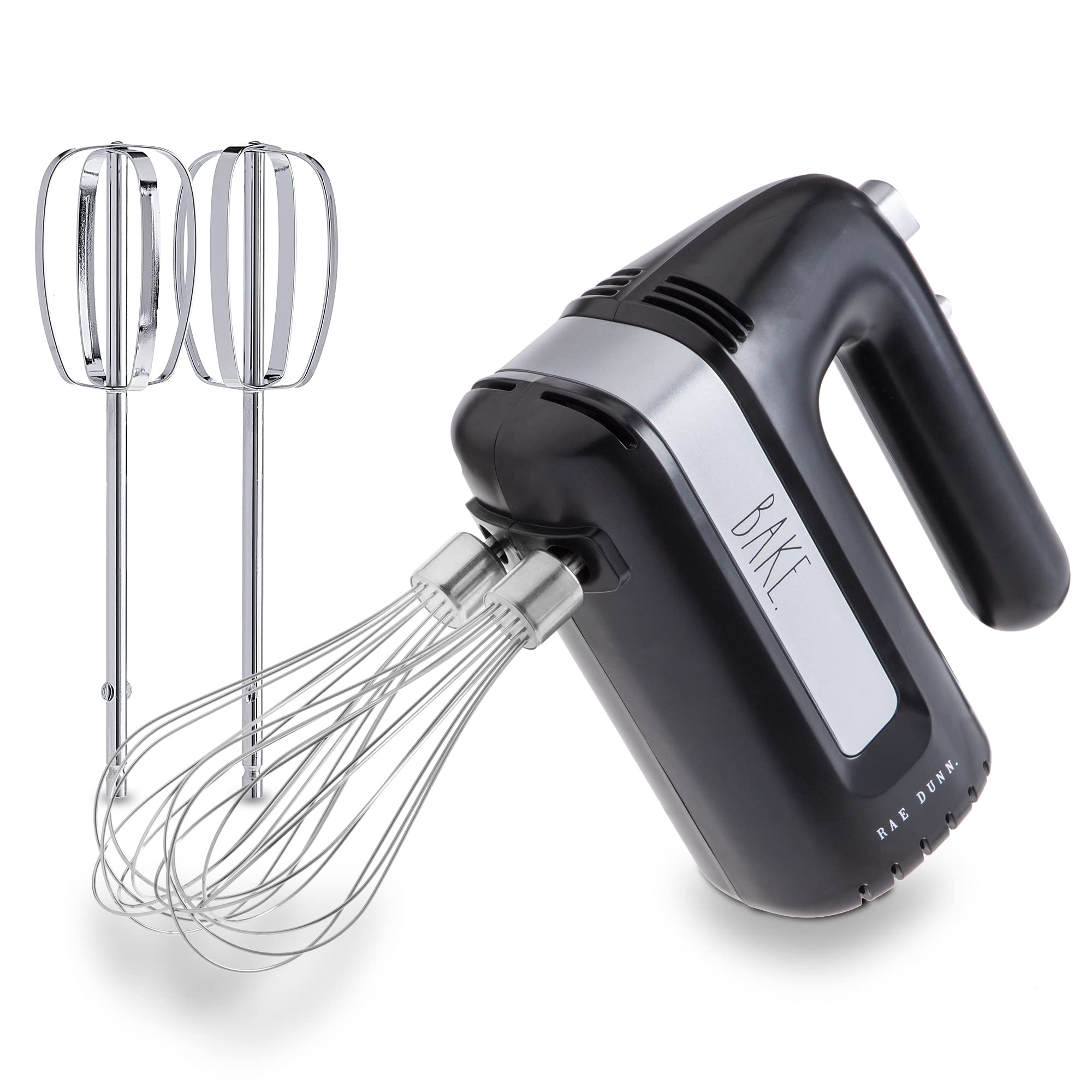 Electric Hand Mixer, Handheld Mixers for Kitchen, With Beaters and Whisk Attachments for Cooking and Baking, Lightweight Handmixer Labeled "BAKE" by Rae Dunn  - Like New