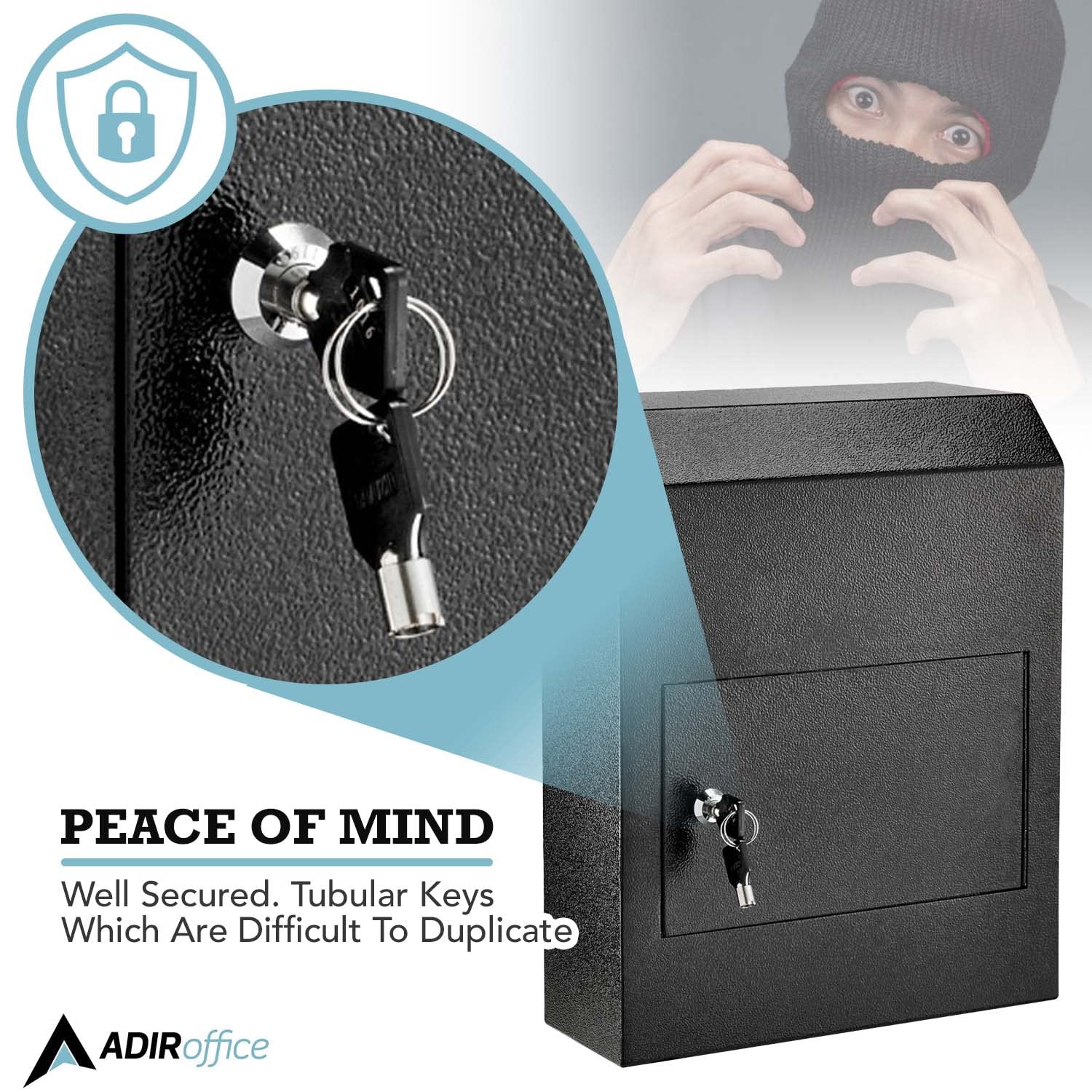 AdirOffice Through-The-Door Safe Locking Drop Box  - Like New