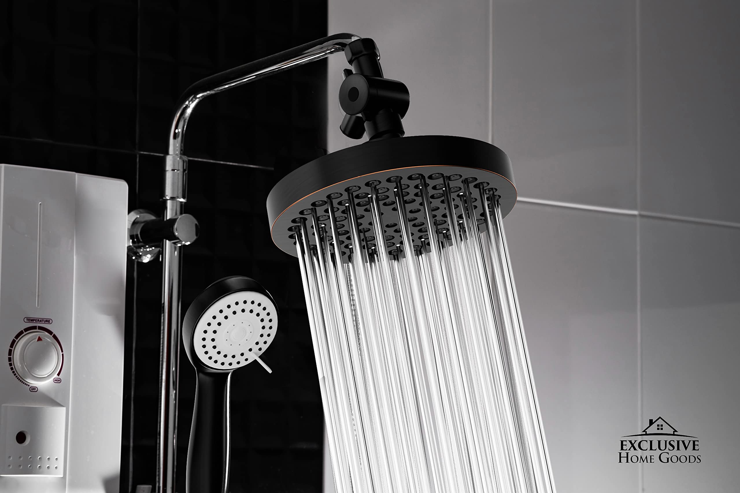 Shower Head With Handheld Combo, 6 Inch High Pressure Rainfall Showerhead With Hand Held 70 Inch Hose for Bath - Adjustable Swivel Shower Head Spray Anti-leak Nozzles - Universal Fit  - Like New