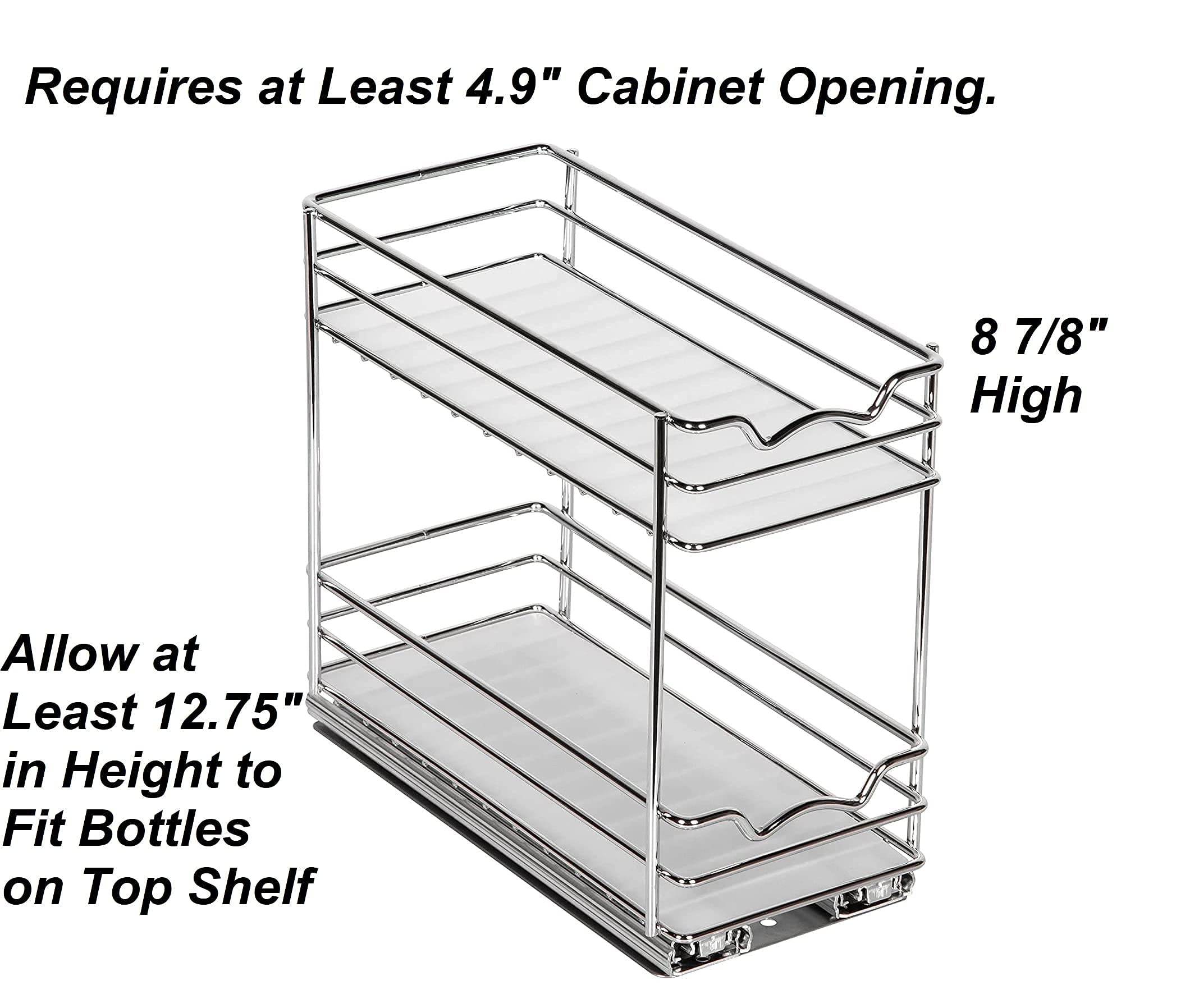 HOLDN� STORAGE Spice Rack Organizer for Cabinet, Heavy Duty - Pull Out Spice Rack 5 Year Warranty - Spice Organization 4" Wx10-3/8 Dx8-7/8 H - Spice Racks for Inside Cabinets & Pantry Closet  - Like New