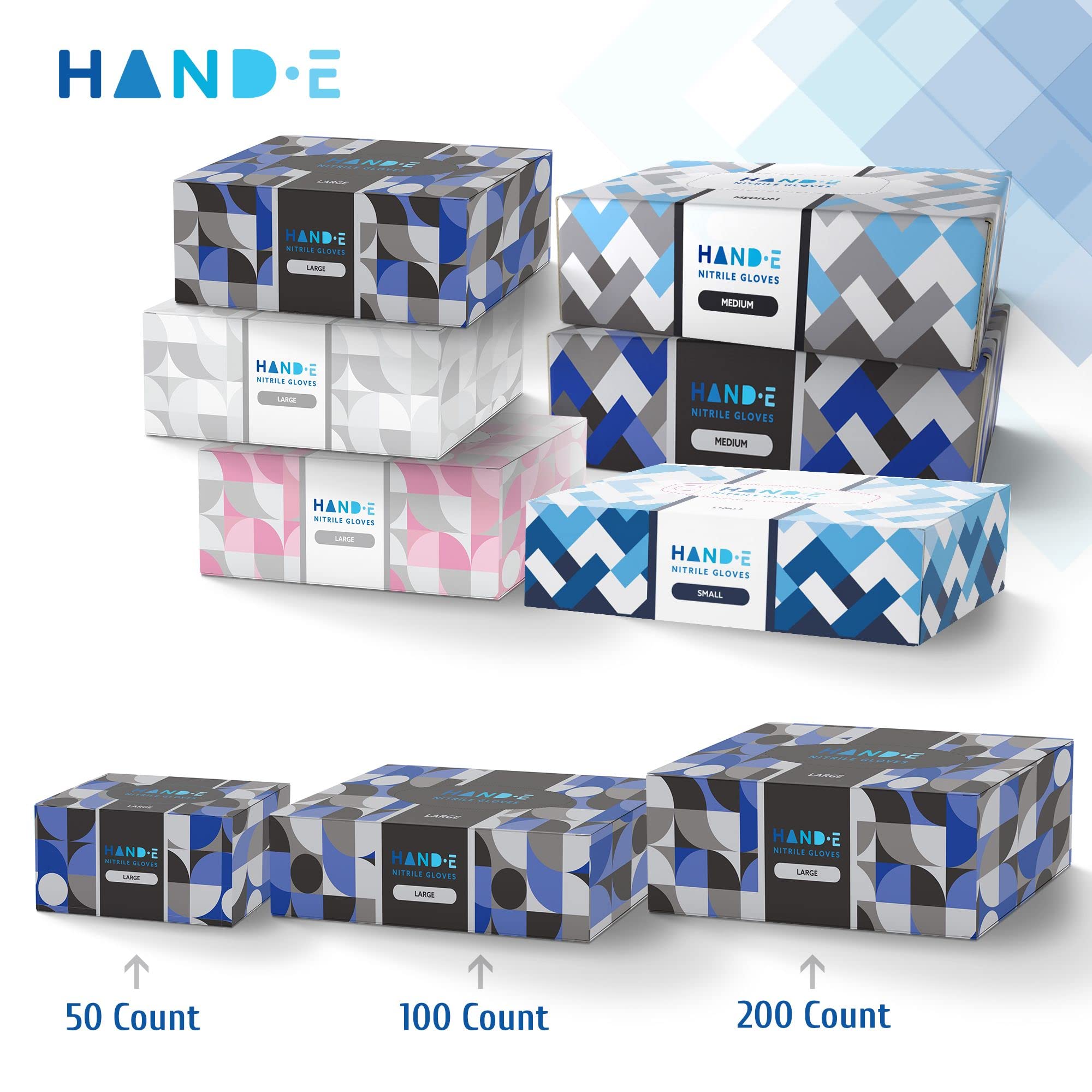 Hand-E Touch Black Nitrile Disposable Gloves - Latex Free BBQ, Tattoo, Hair Dye, Cooking, Mechanic Gloves  - Like New