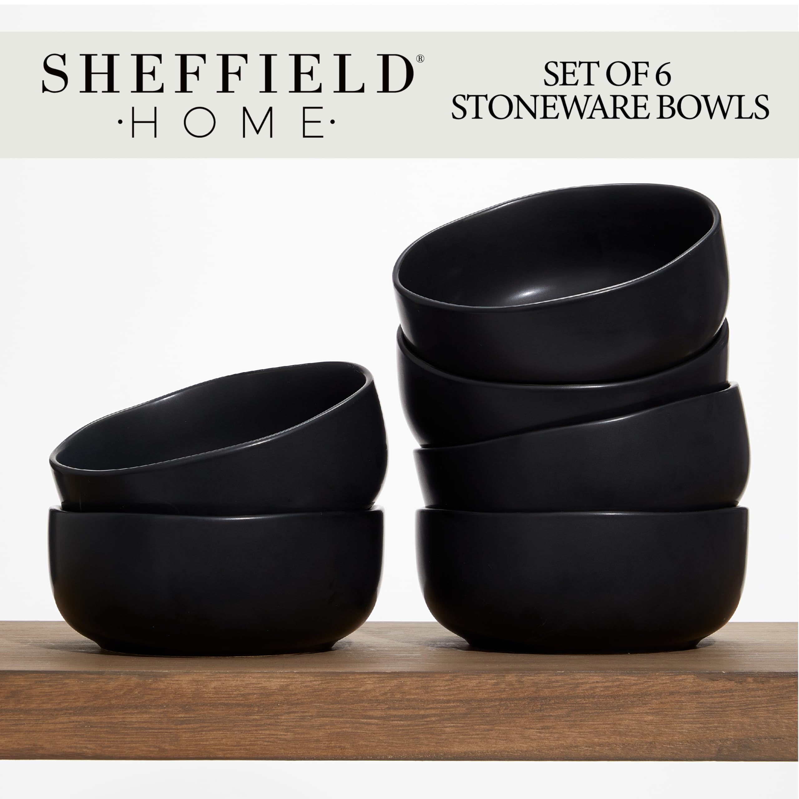 SHEFFIELD HOME Cereal Bowls - Set of 6, 28oz - Dishwasher and Microwave Safe - Stylish and Functional Breakfast Bowls for Everyday Use  - Like New