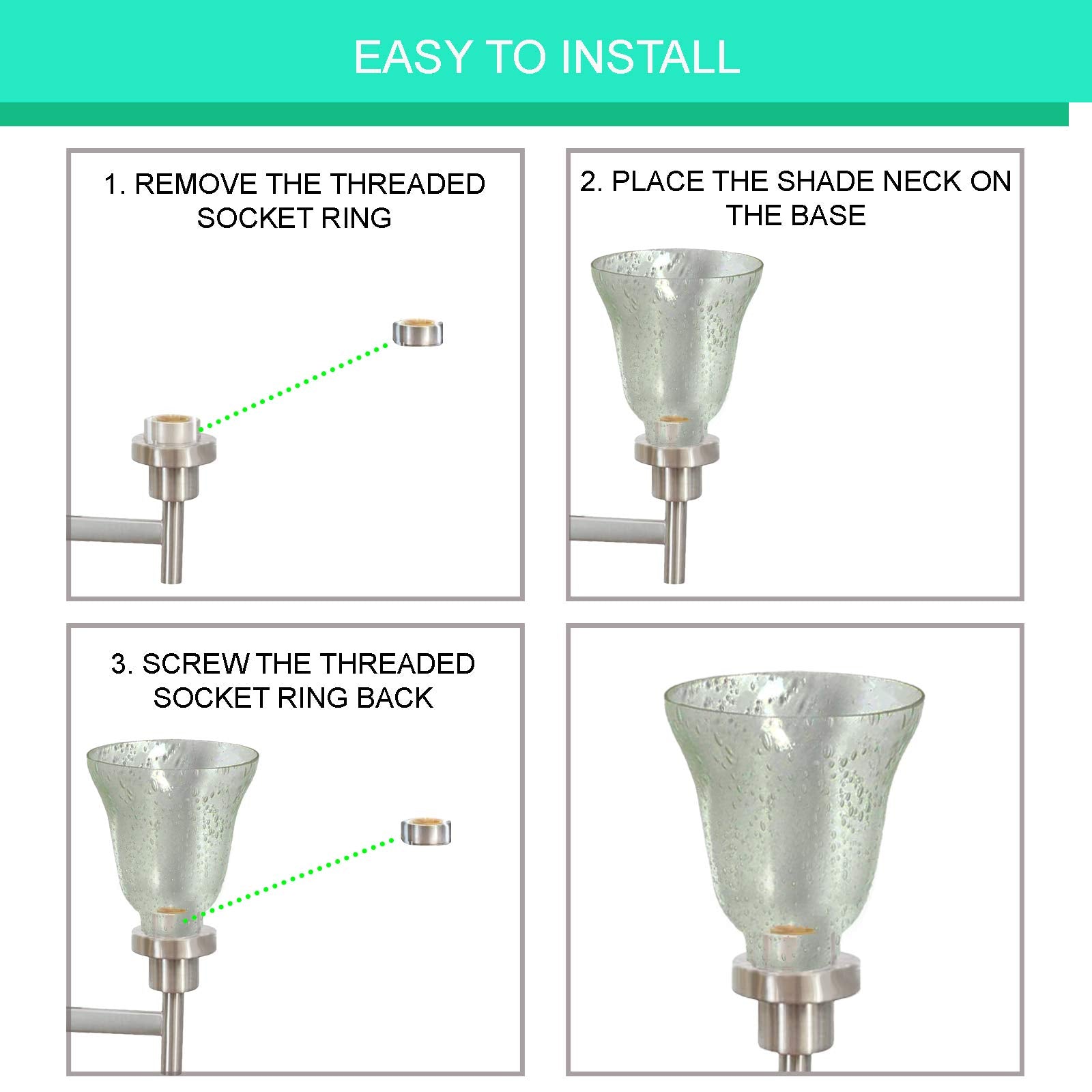 Dysmio Ceiling Fan Light Covers, Ceiling Fan Globes Replacement Glass, Light Fixture Replacement Glass, Clear Seeded 5-1/4 inches high 4-13/16 inches in diameter Standard 2-1/4-inch fitter, 6 Pack  - Like New