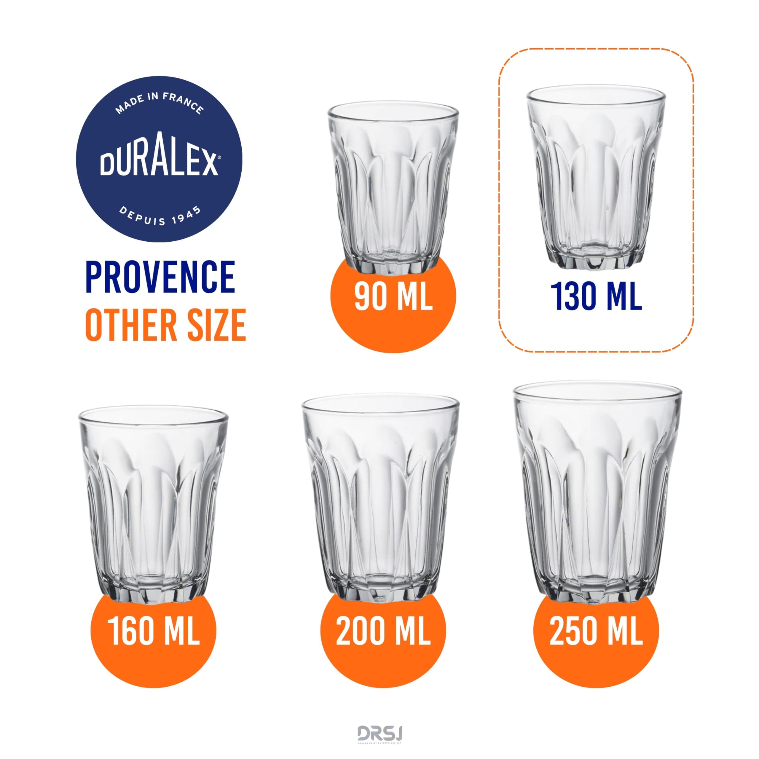 Duralex Tumbler 4.5oz. 13cl. 7.9cm high. Box quantity 6.  - Like New