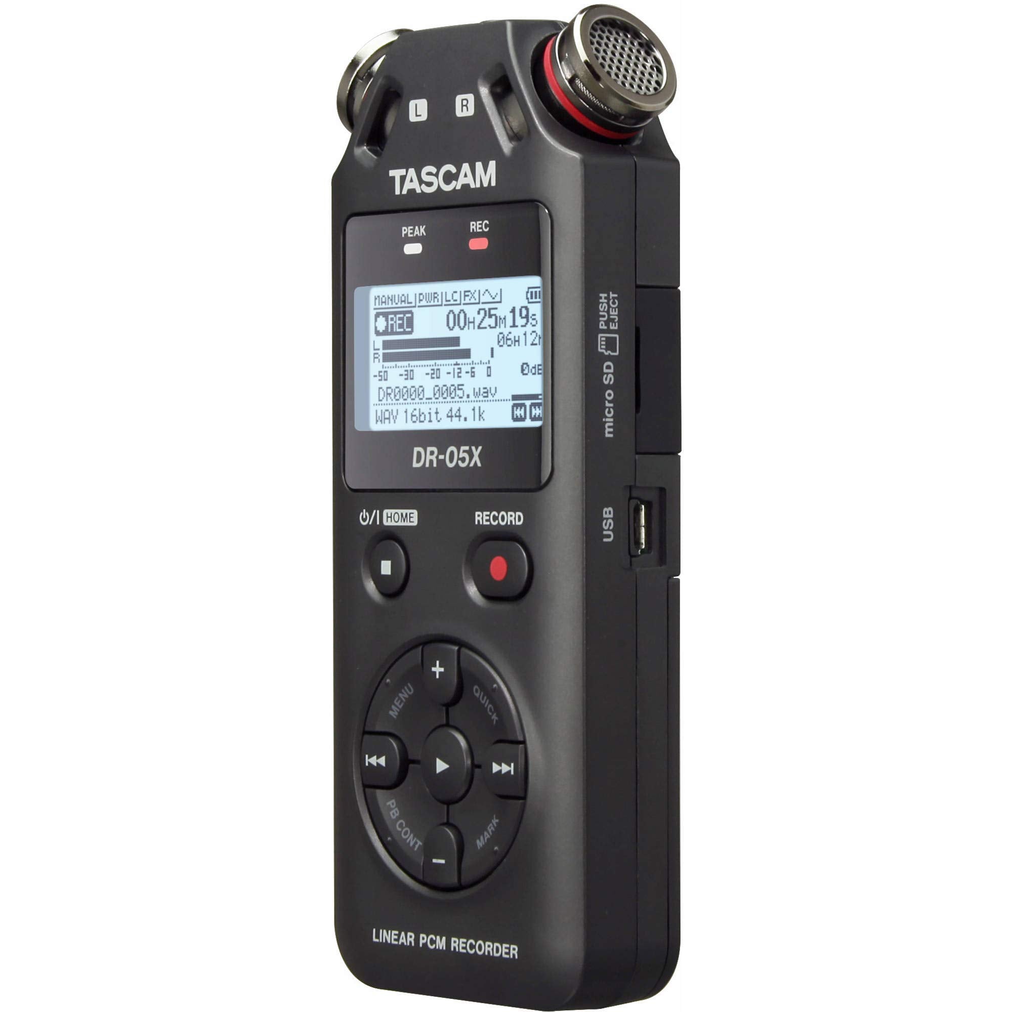 Tascam DR-05X Stereo Handheld Digital Audio Recorder & USB Interface Bundle with Movo"Deadcat" Windscreen and 32GB Micro SD Card (Latest Version)  - Like New