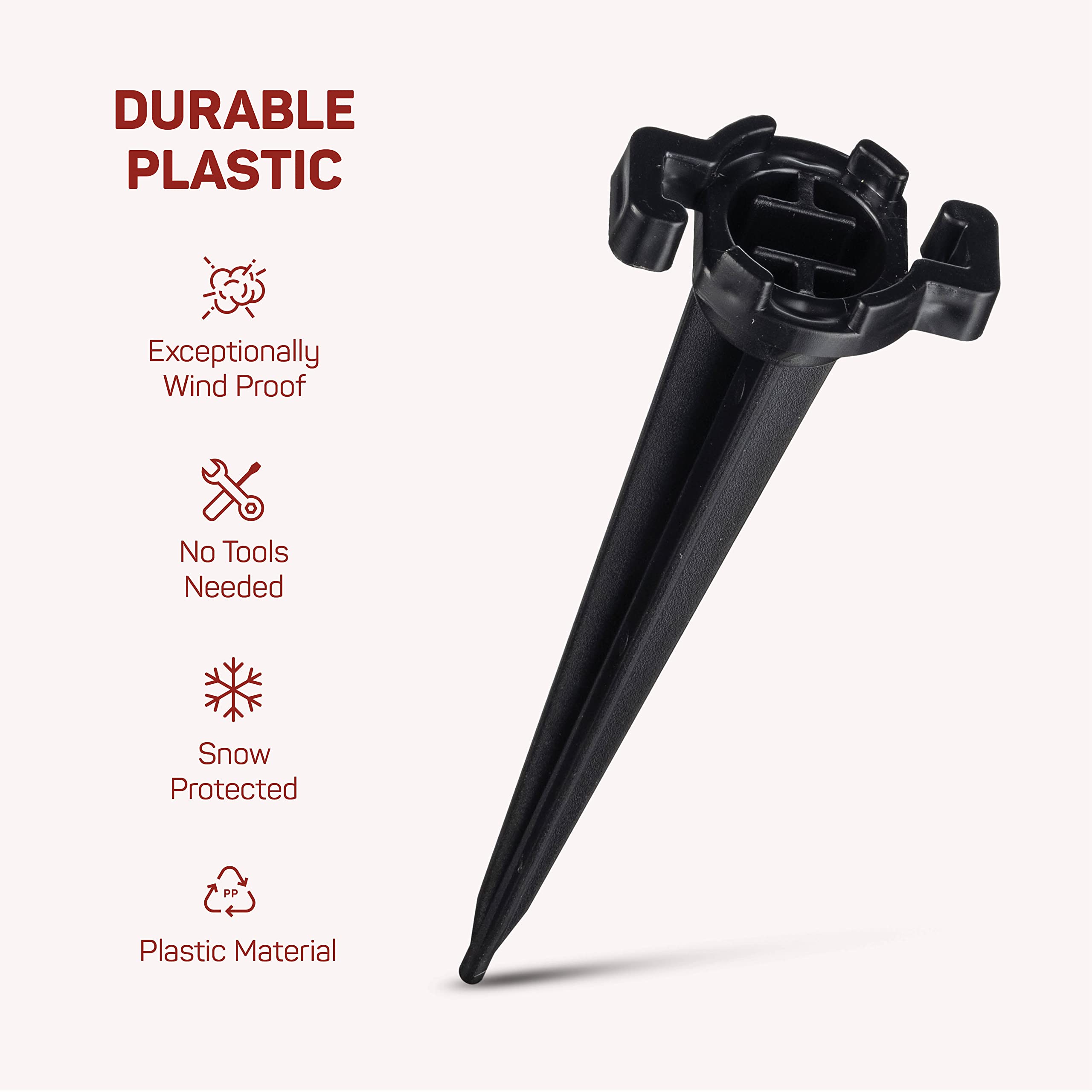 Plastic Light Stakes 4.5 Inch Christmas Yard Stakes for c7 c9 Christmas Lights Outdoor - Christmas Light Stakes for Outdoor Christmas Lights Use on Yards, Driveways, walkways - Black  - Like New