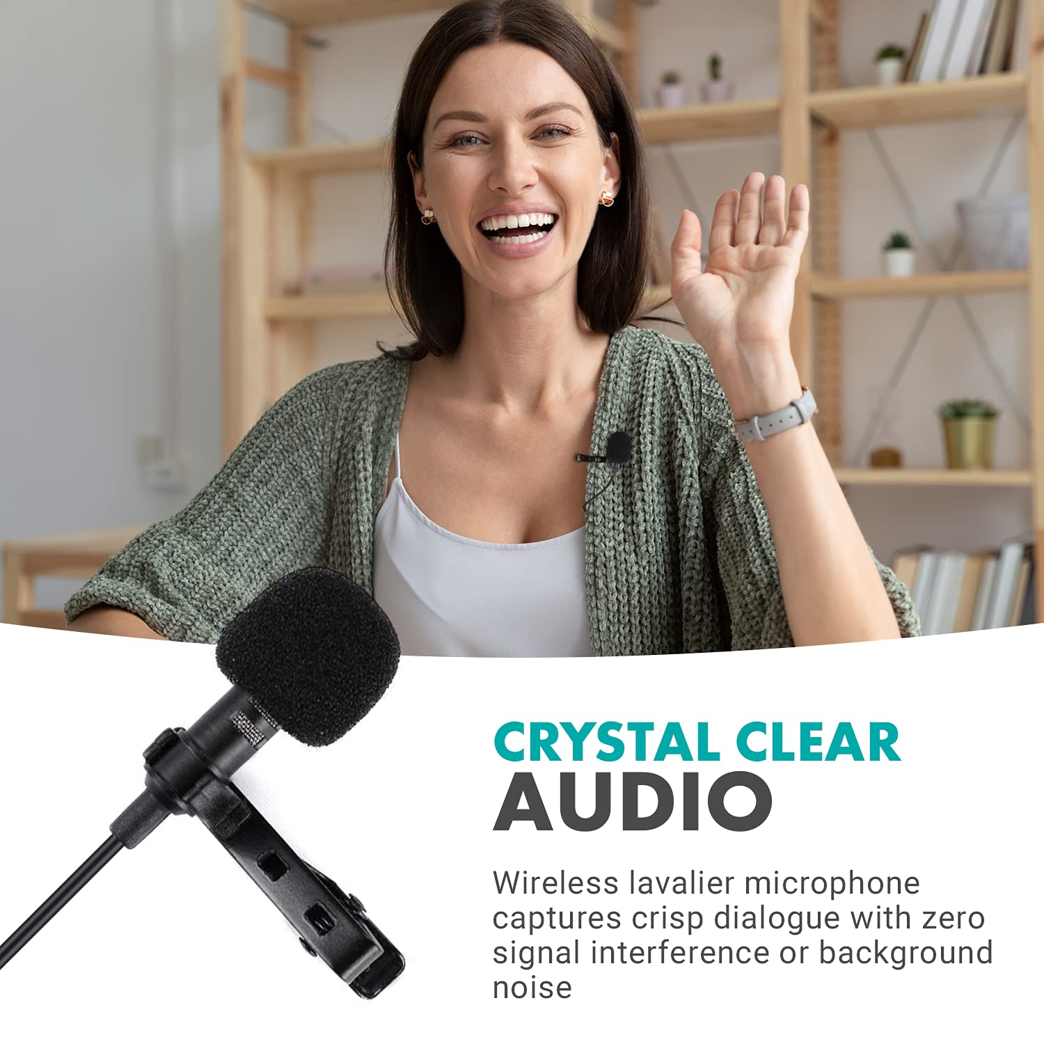 Movo WMX-1-TX 2.4GHz Wireless Lavalier Microphone, Transmitter, Crystal Clear Audio, 1-Year Warranty  - Acceptable