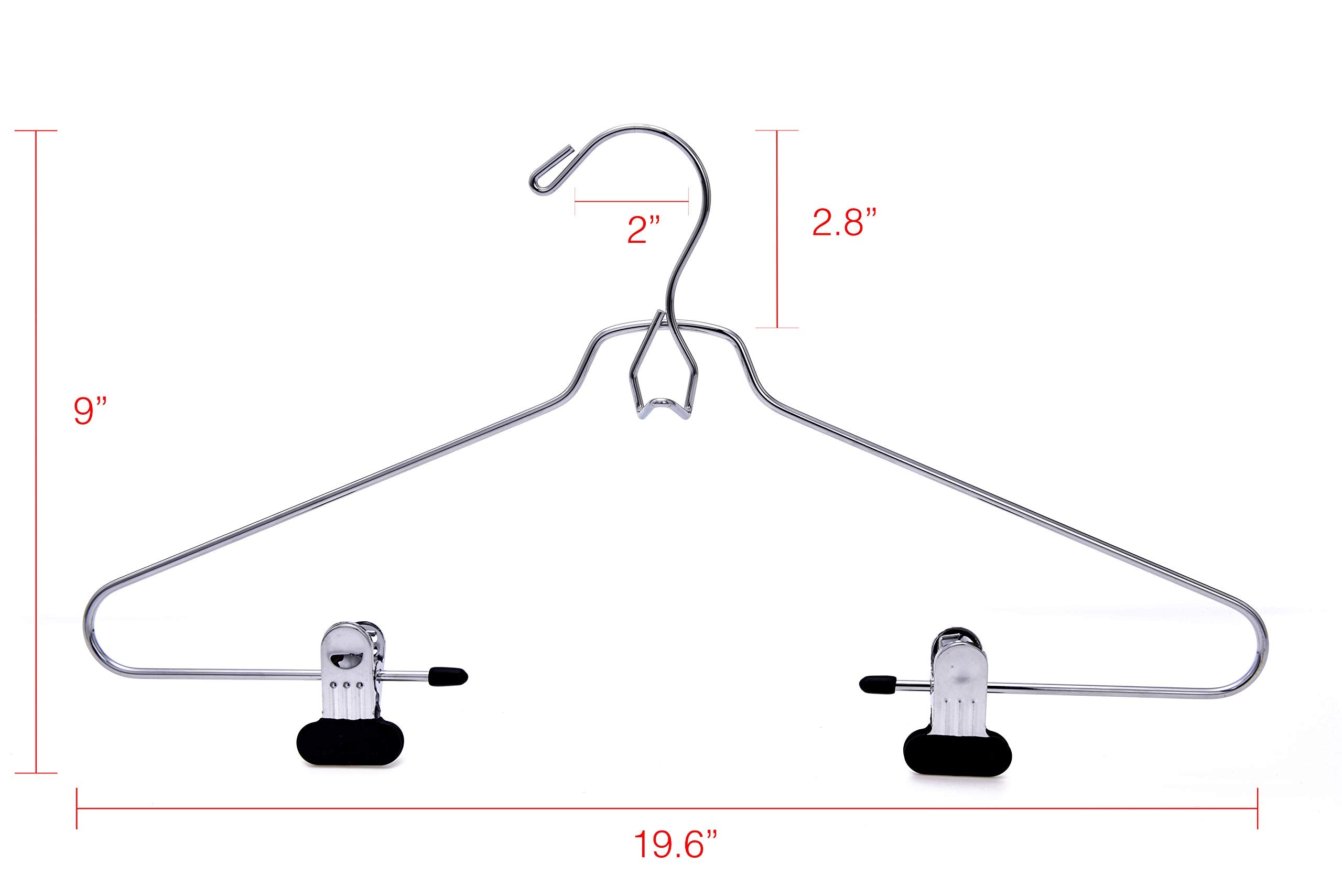 6 Quality Add-On Skirt Blouse Hanger Heavy-Duty Add-On Skirt Hangers with Clips, Multi Stackable Add on Hangers, Adjustable Wide Clip Pants Hanger, Chrome  - Like New